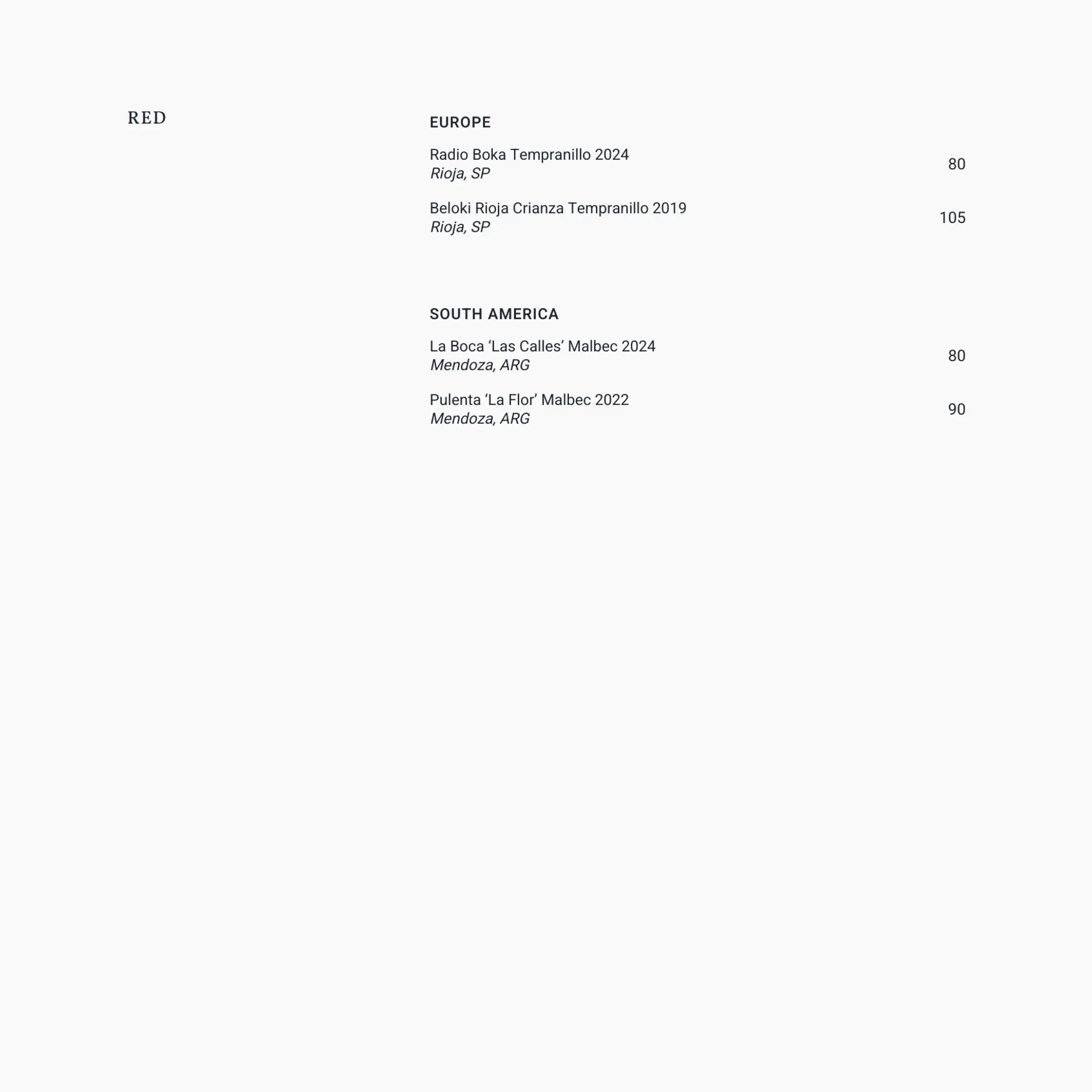 Azteca menu, page 24