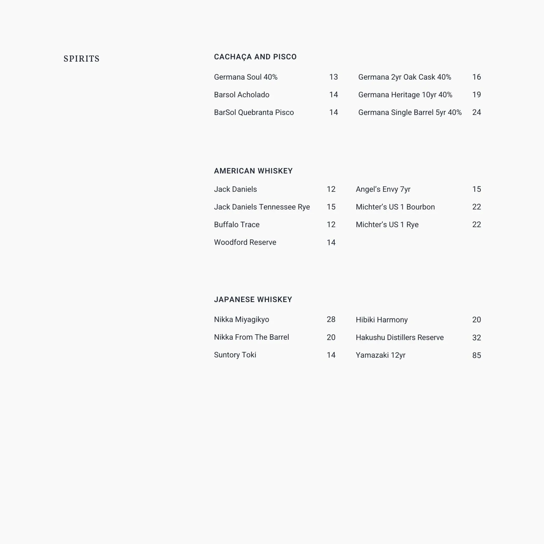 Azteca menu, page 27