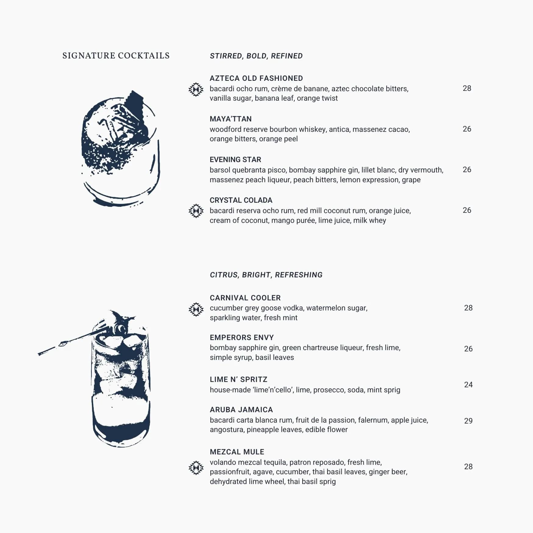 Azteca menu, page 14