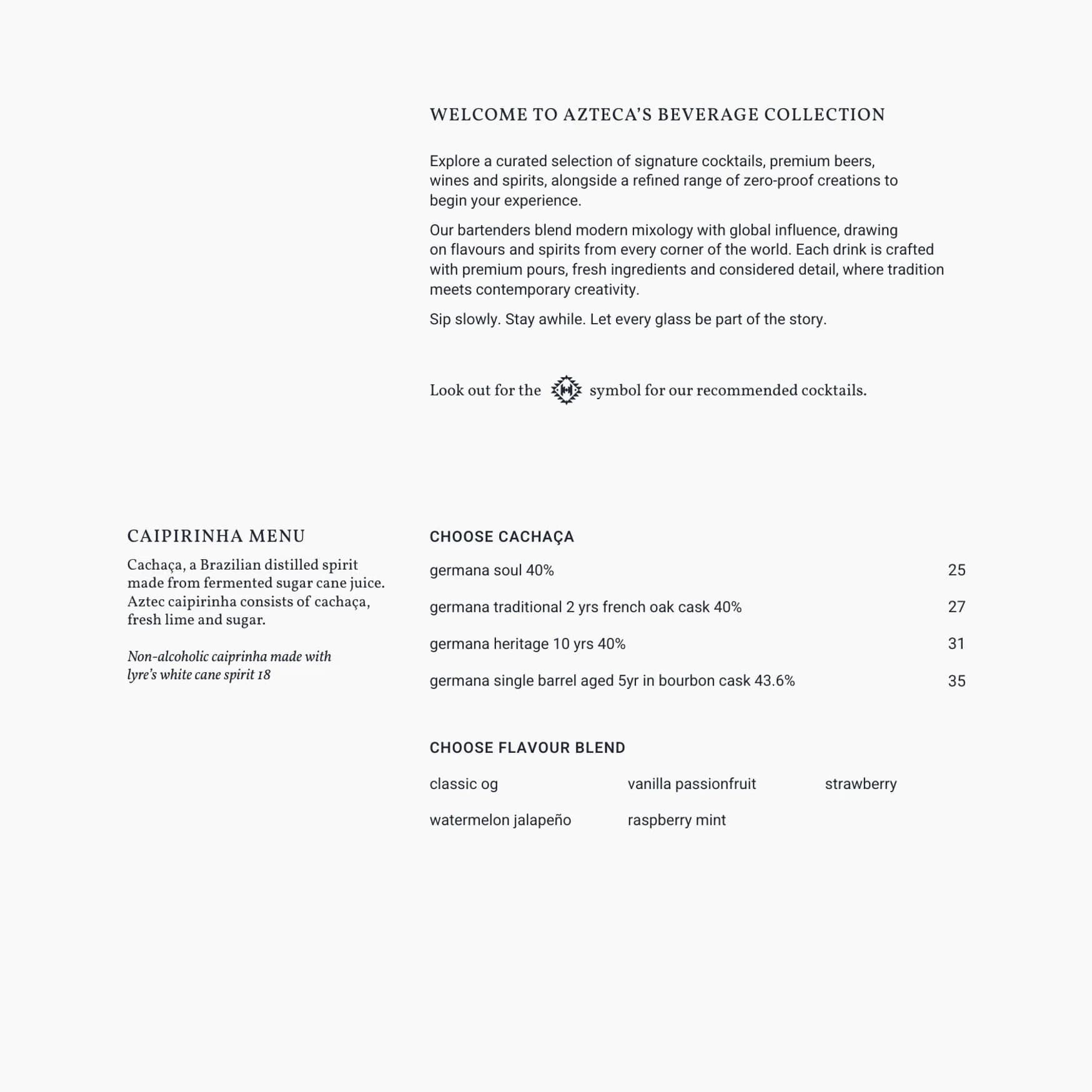 Azteca menu, page 13