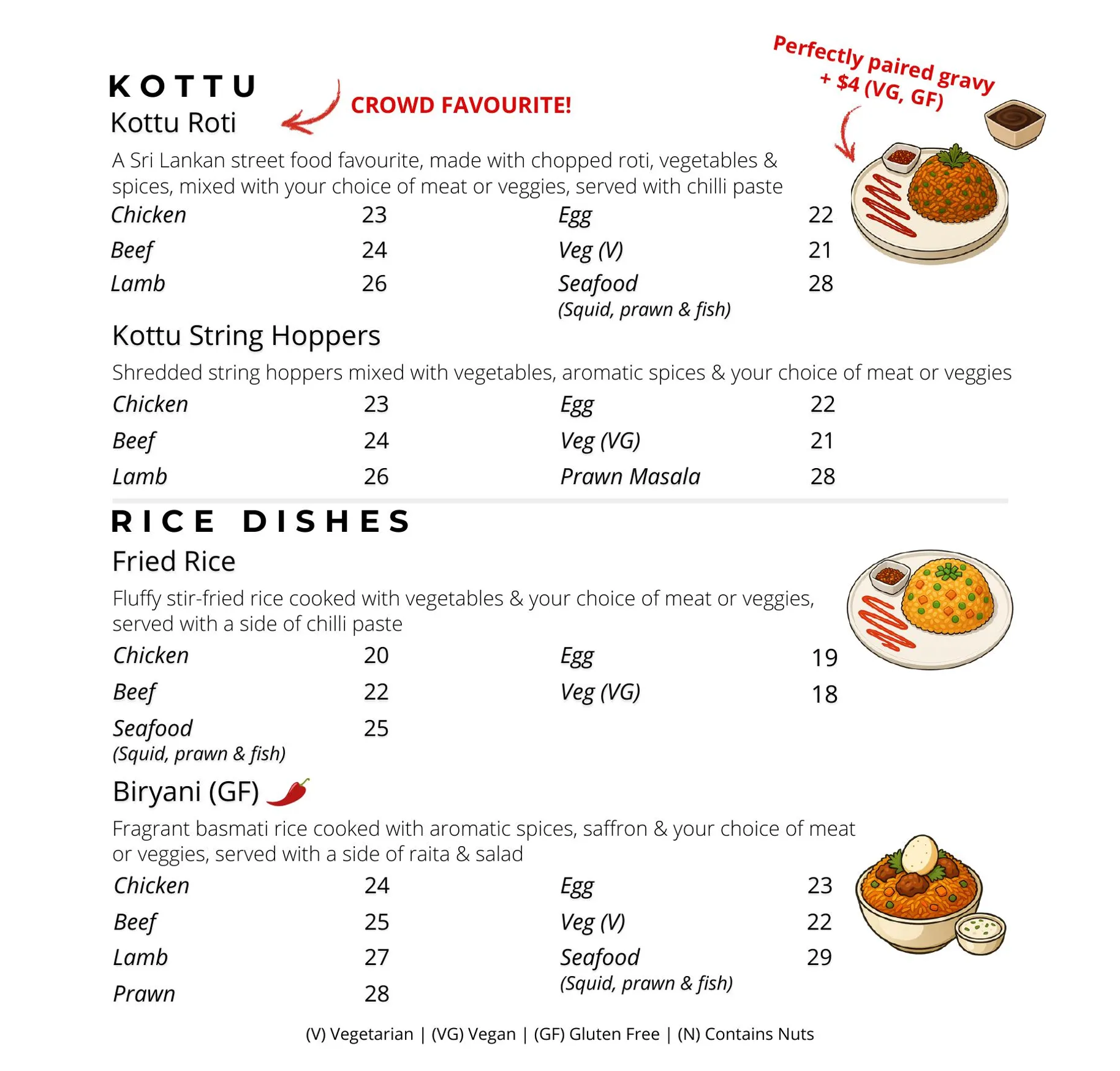 Cuvai menu, page 3