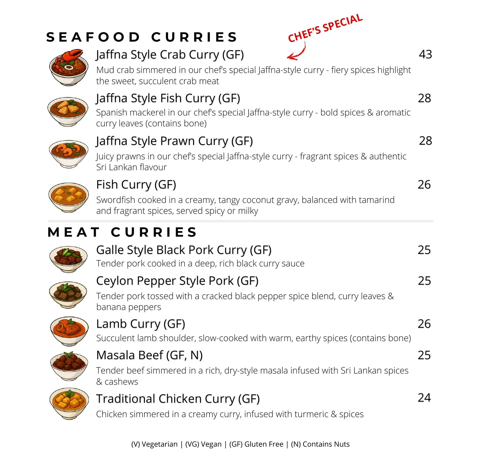 Cuvai menu, page 4