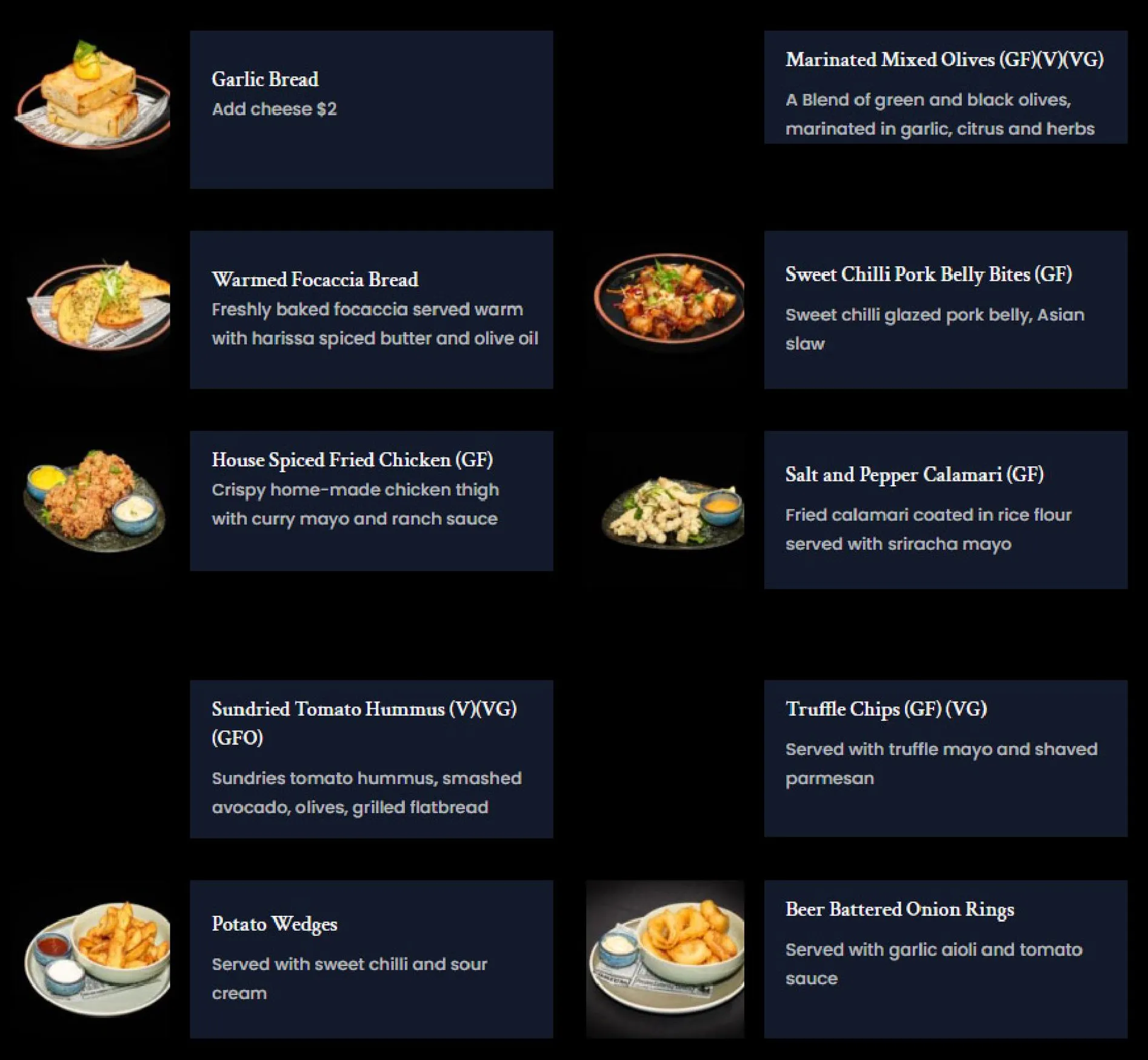 Rose of Australia menu, page 1