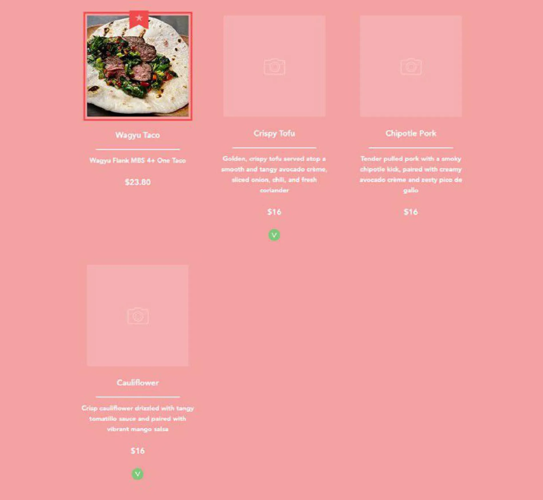 Cantina Bar menu, page 3