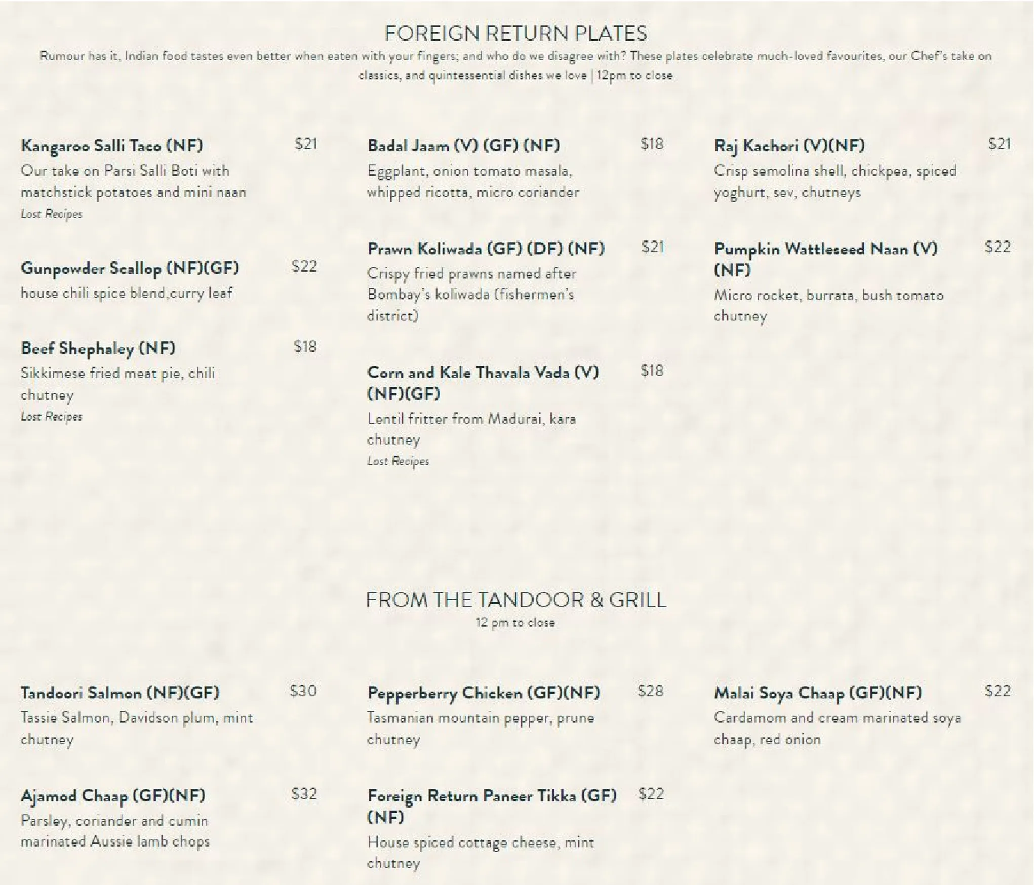 Foreign Return menu, page 2