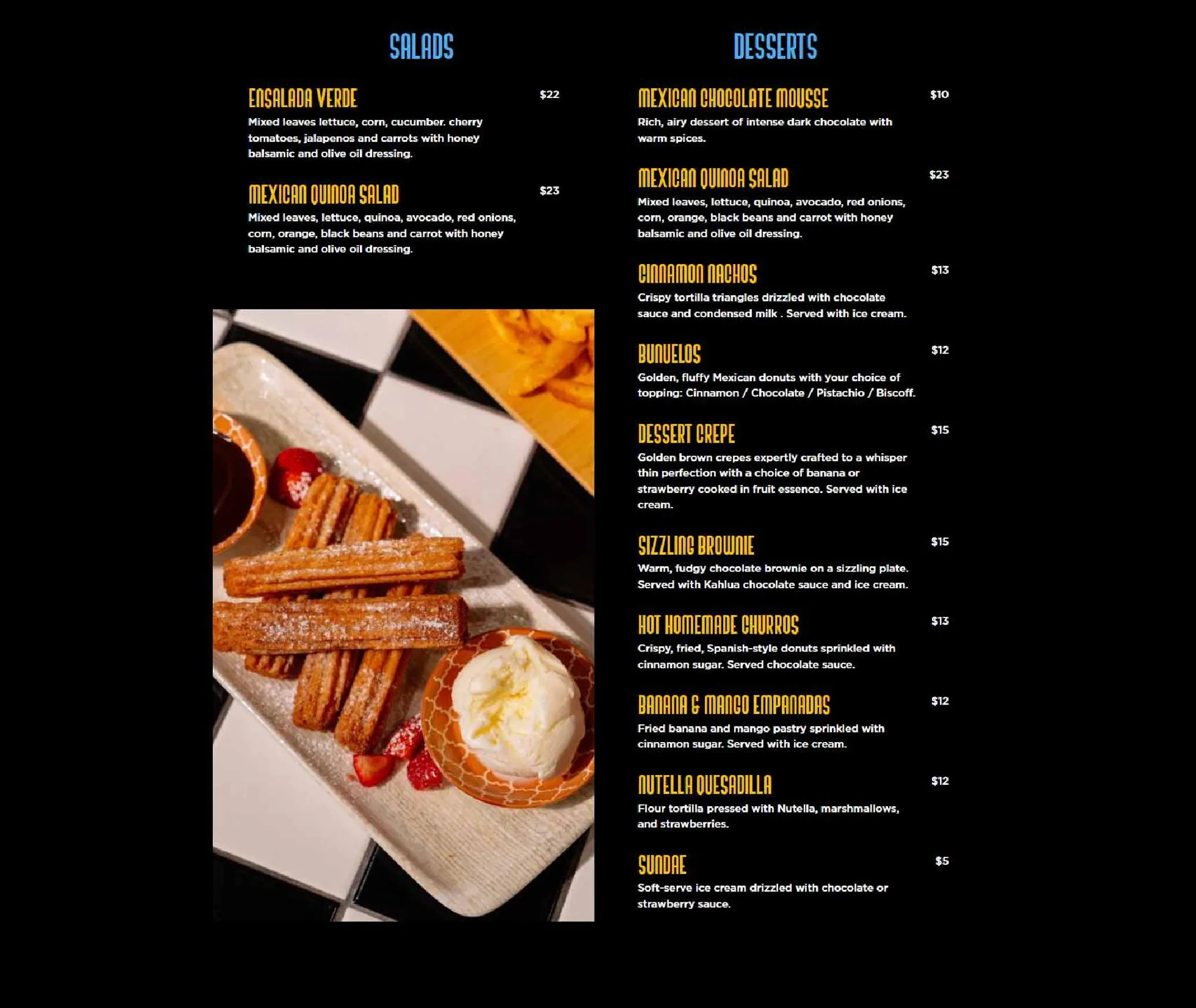 Hola Mexico menu, page 4