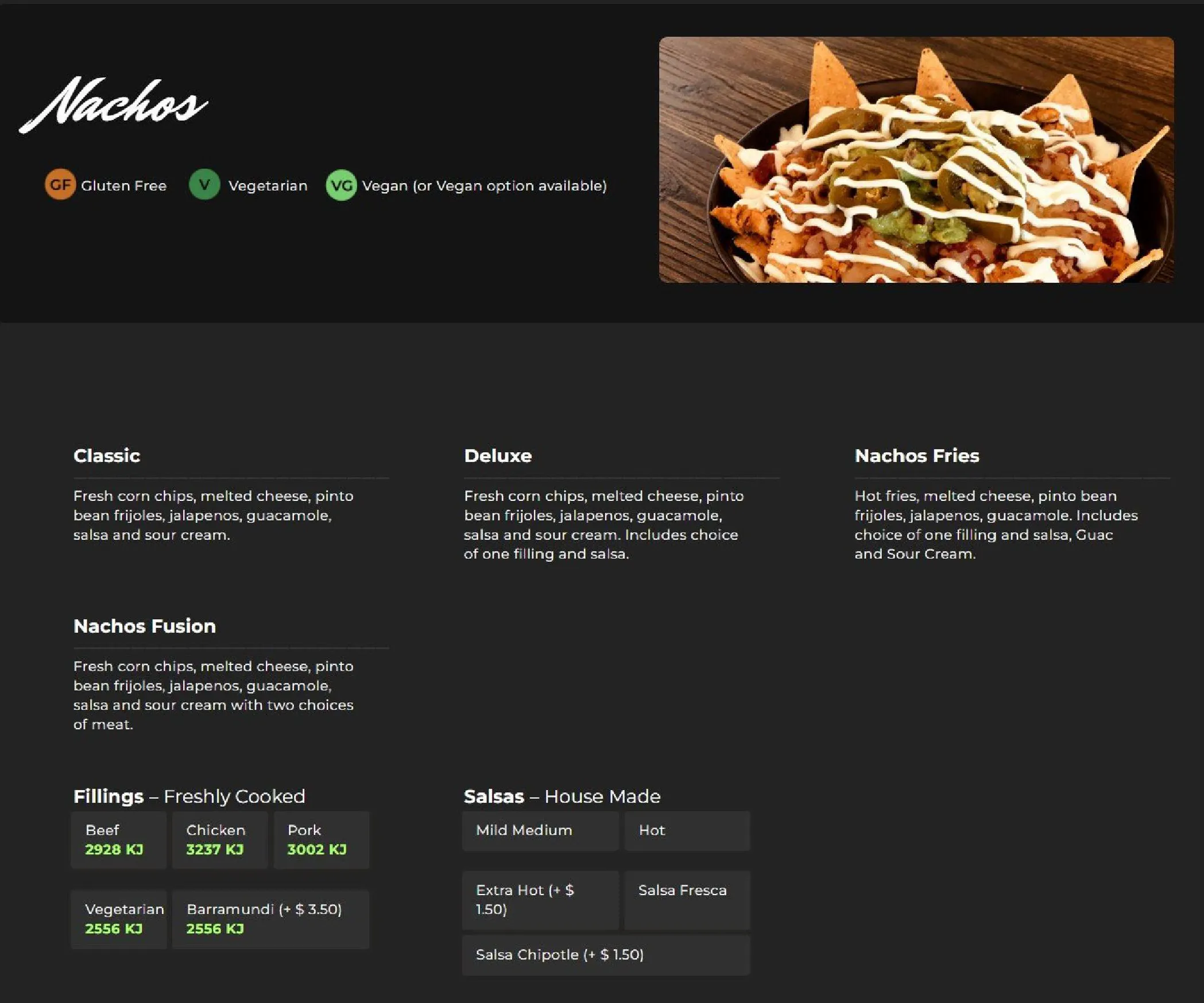Taco Boy menu, page 7