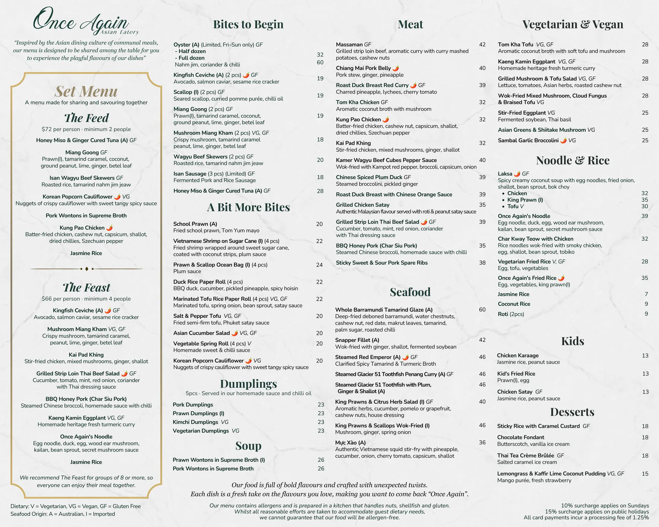 Once Again menu, page 1