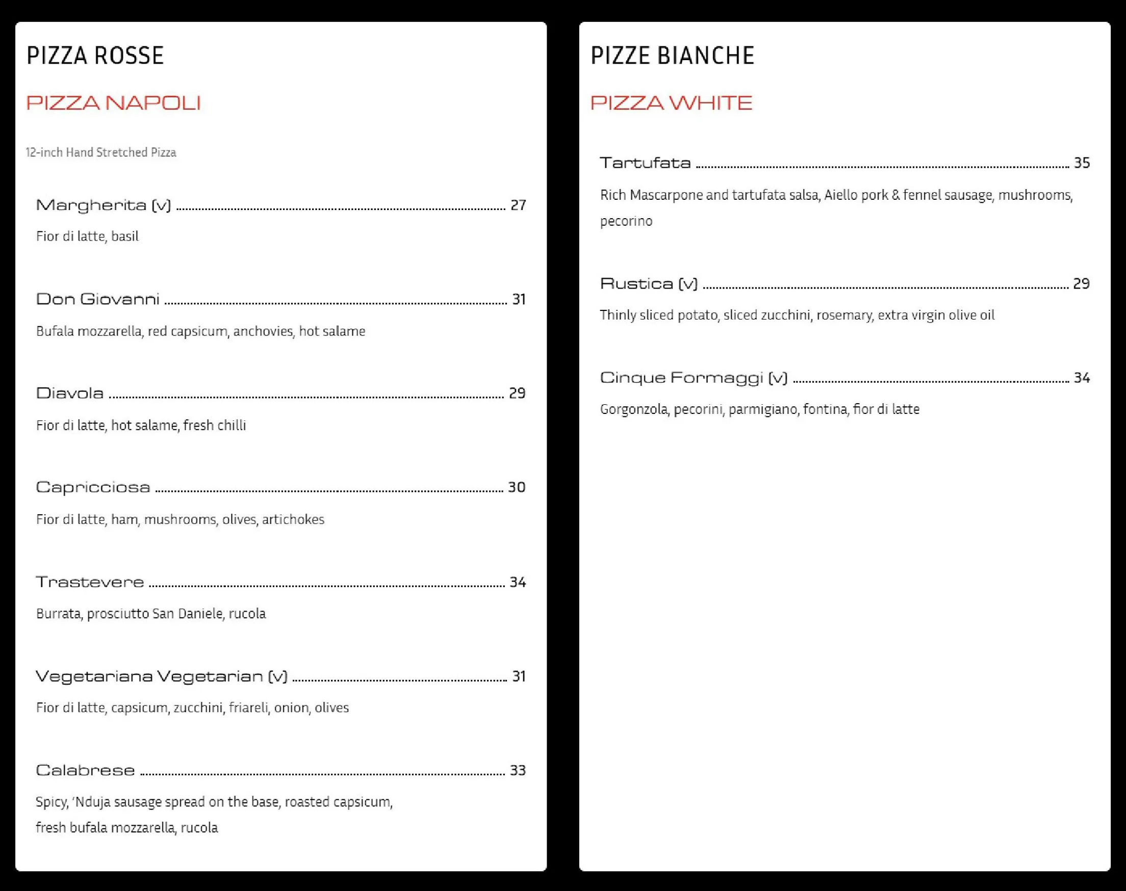 Piccolo Cucina menu, page 3