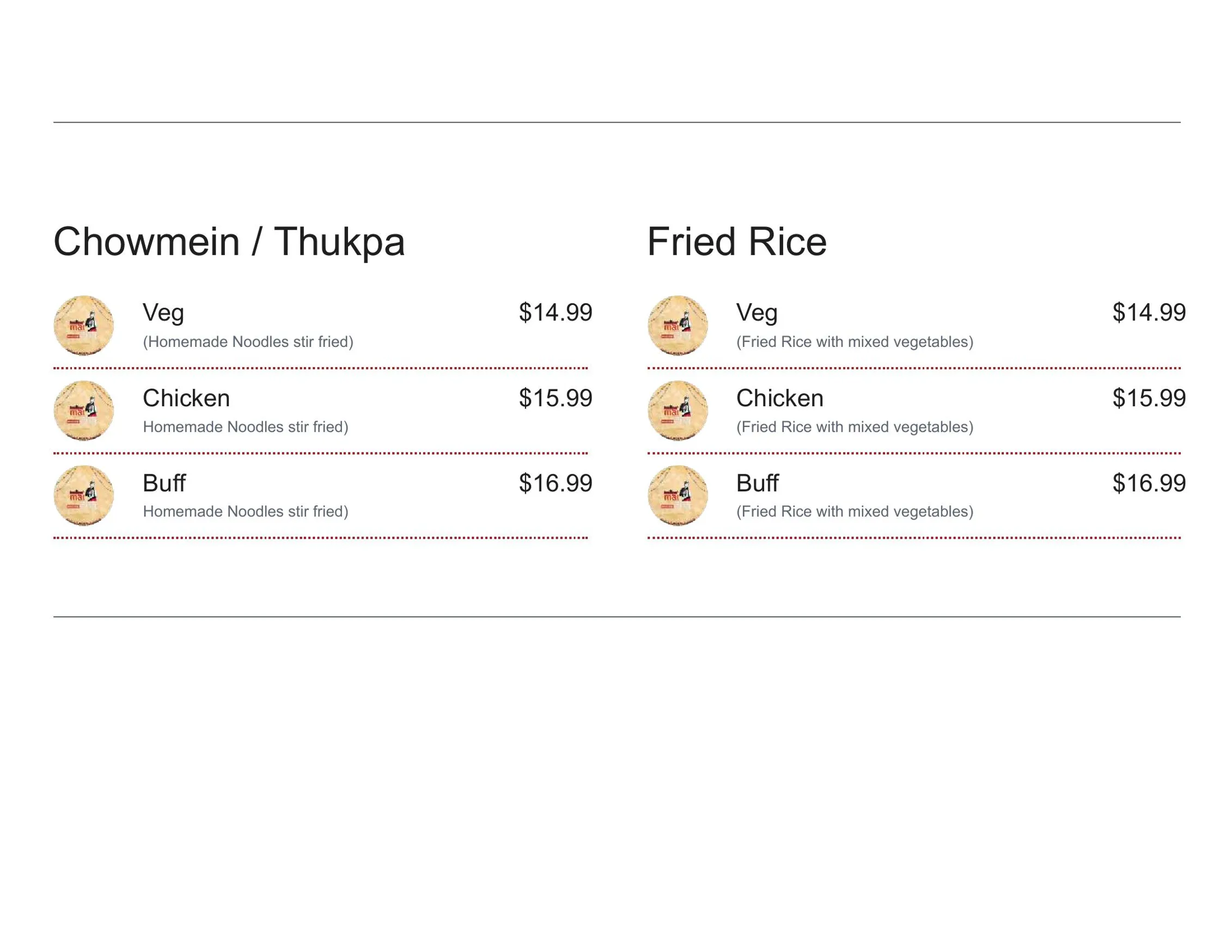 Maicha Nepalese Restaurant menu, page 6