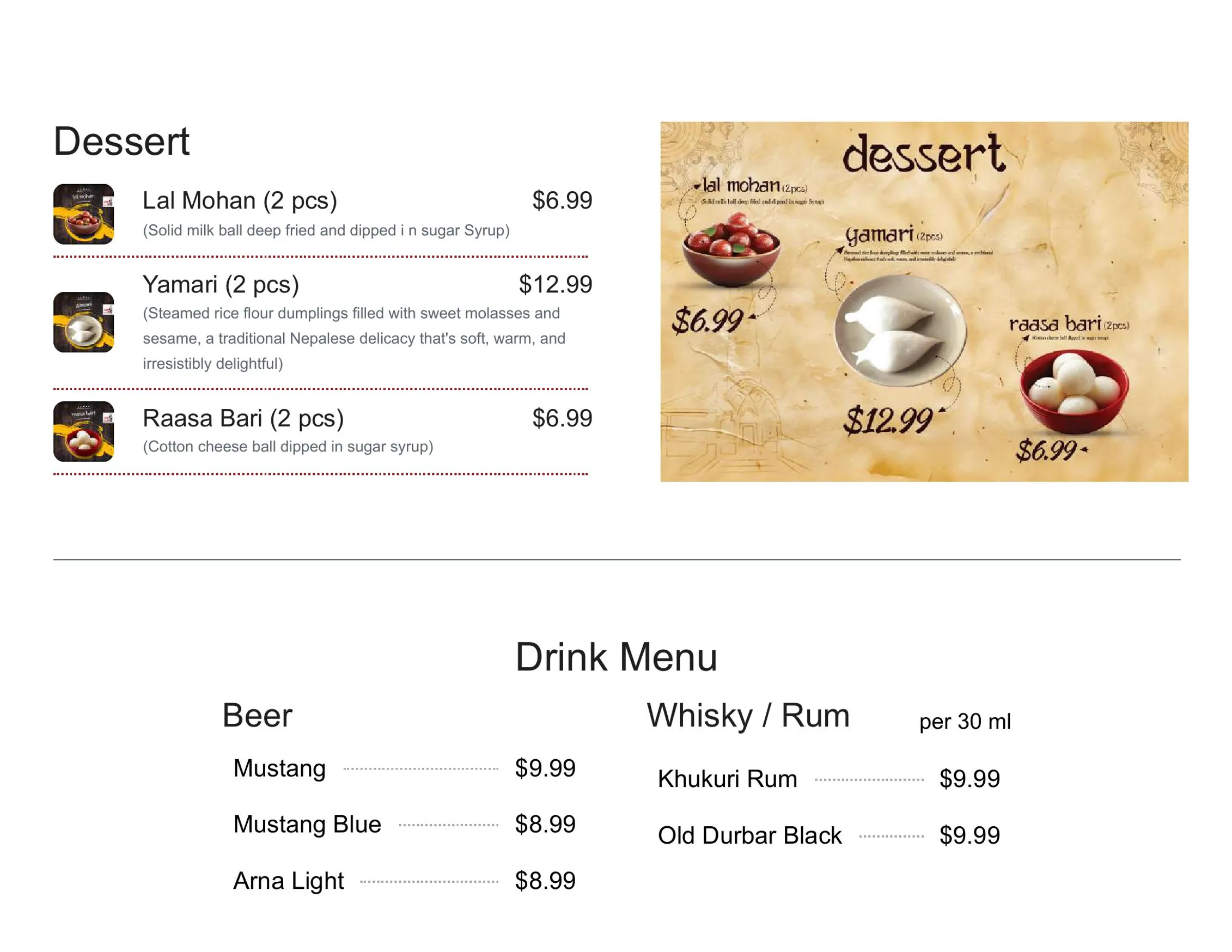 Maicha Nepalese Restaurant menu, page 9