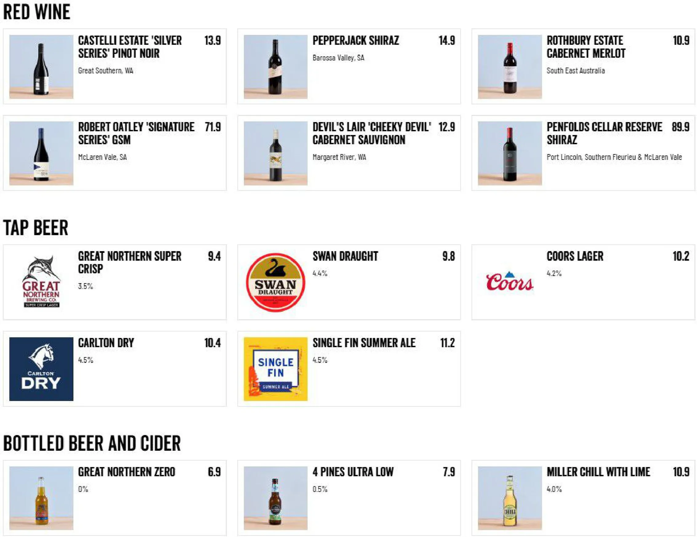 TGI Fridays Carousel menu, page 8
