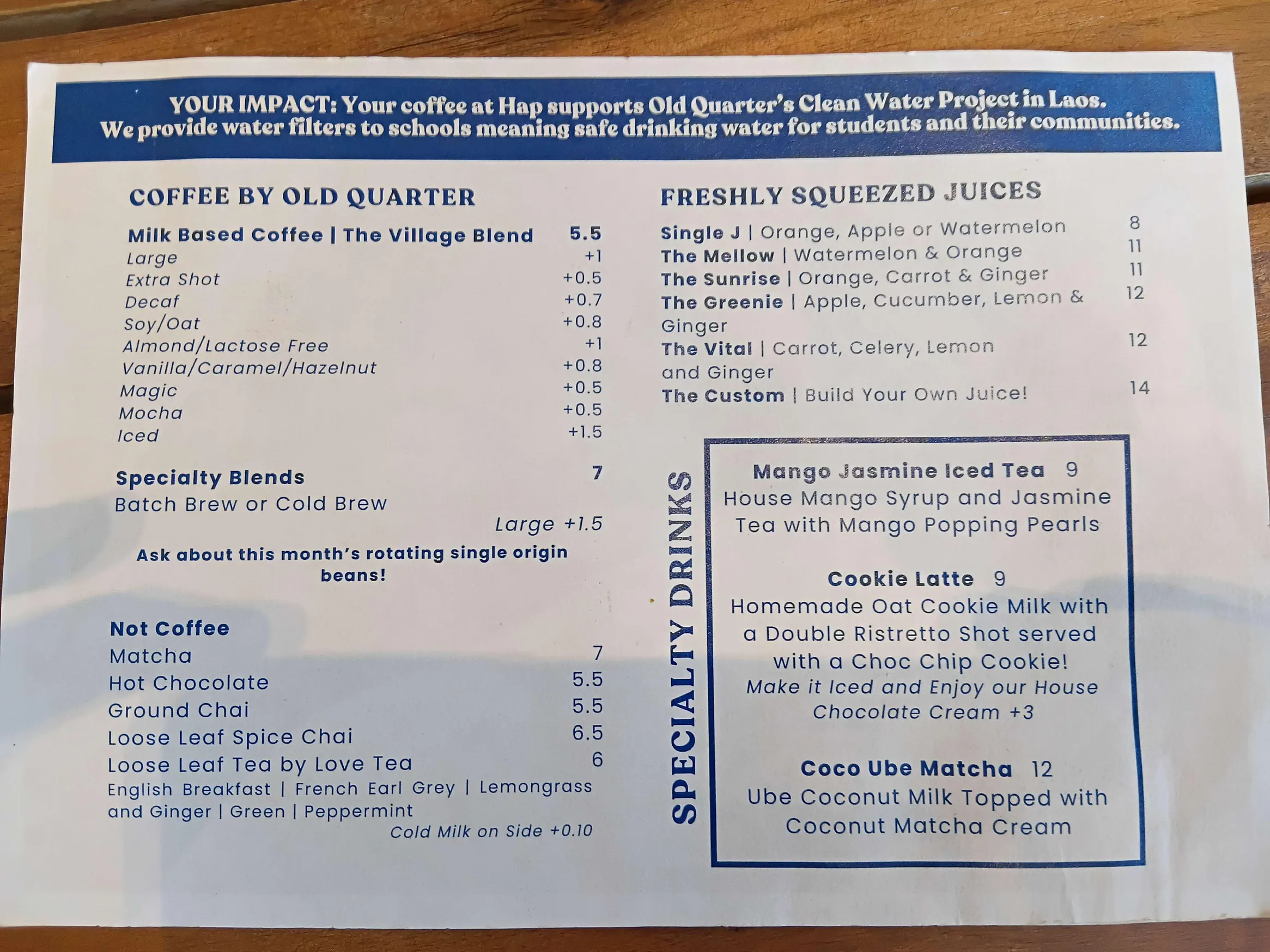 Hap menu, page 2