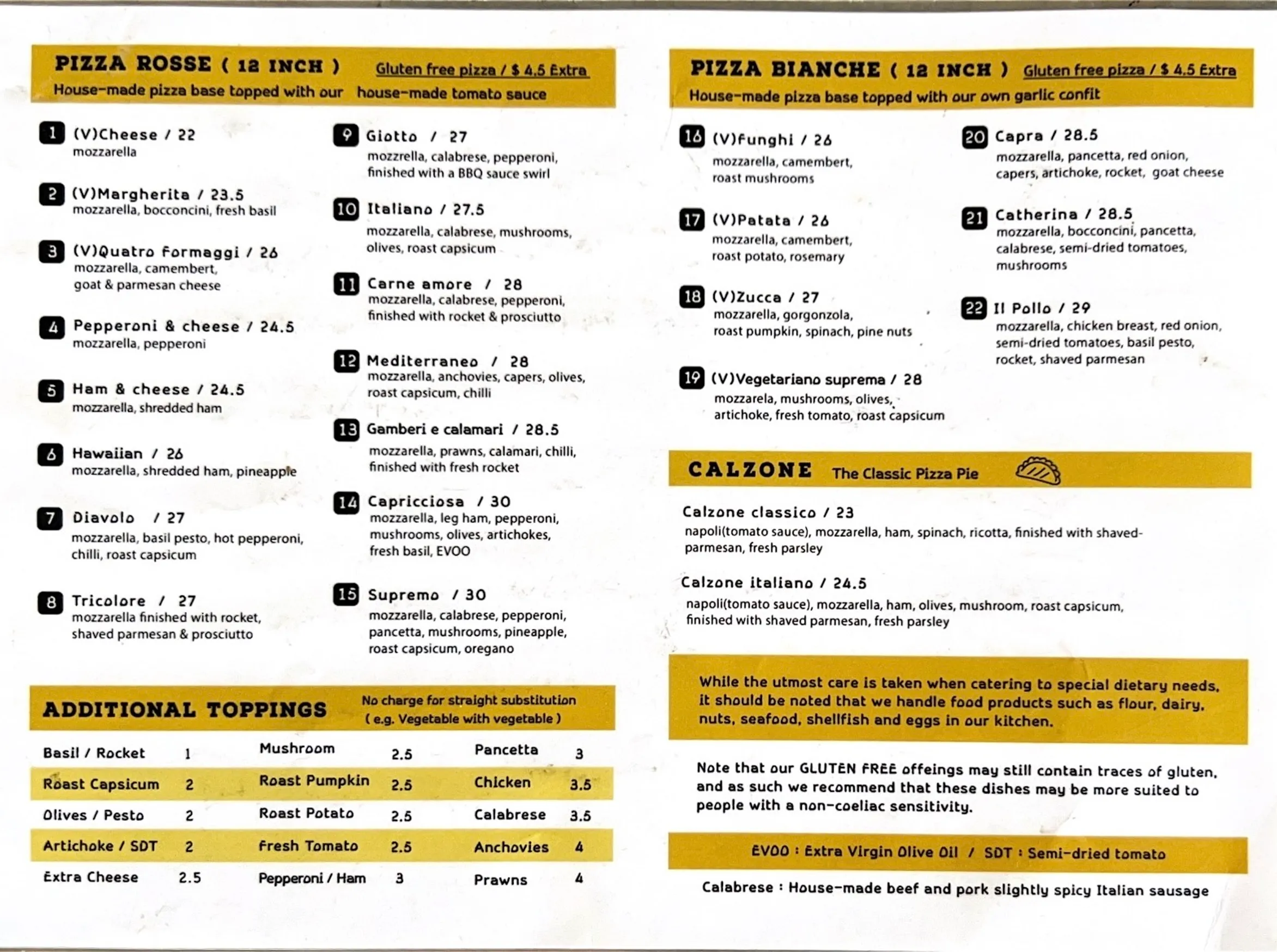 Pizzeria 1760 menu, page 1