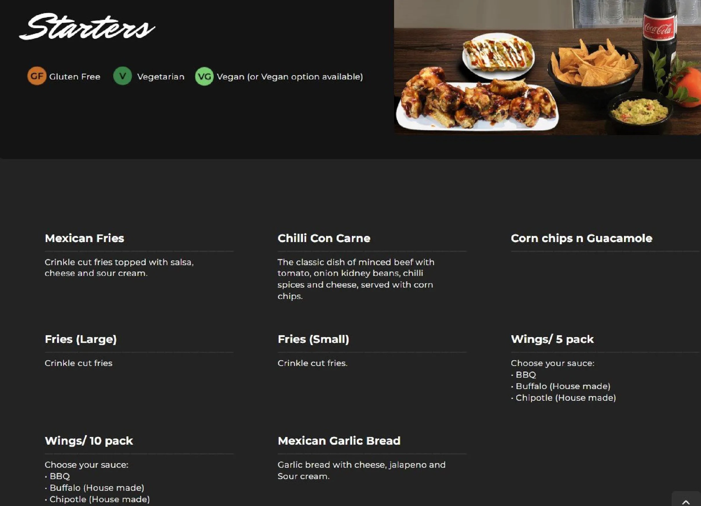 Taco Boy menu, page 12