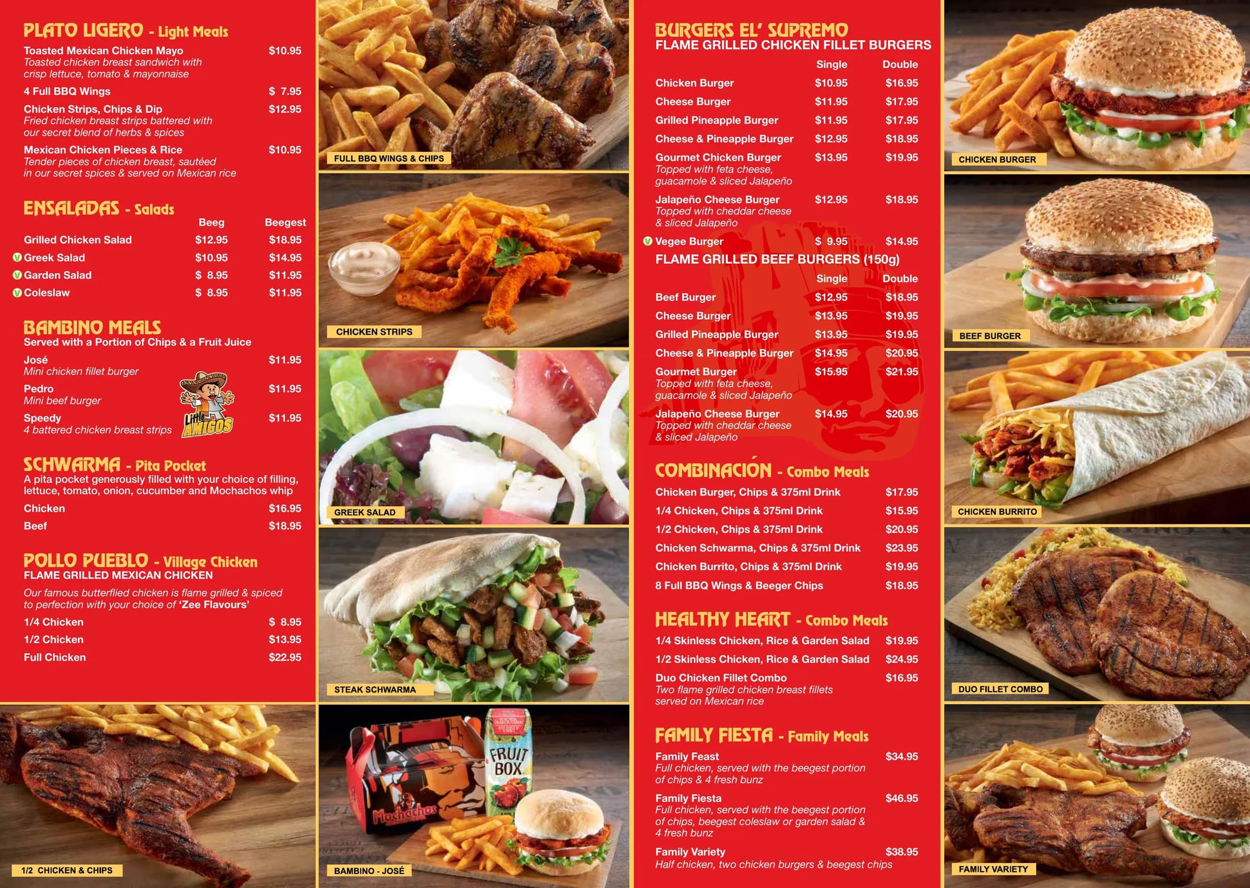 Mochachos menu, page 1
