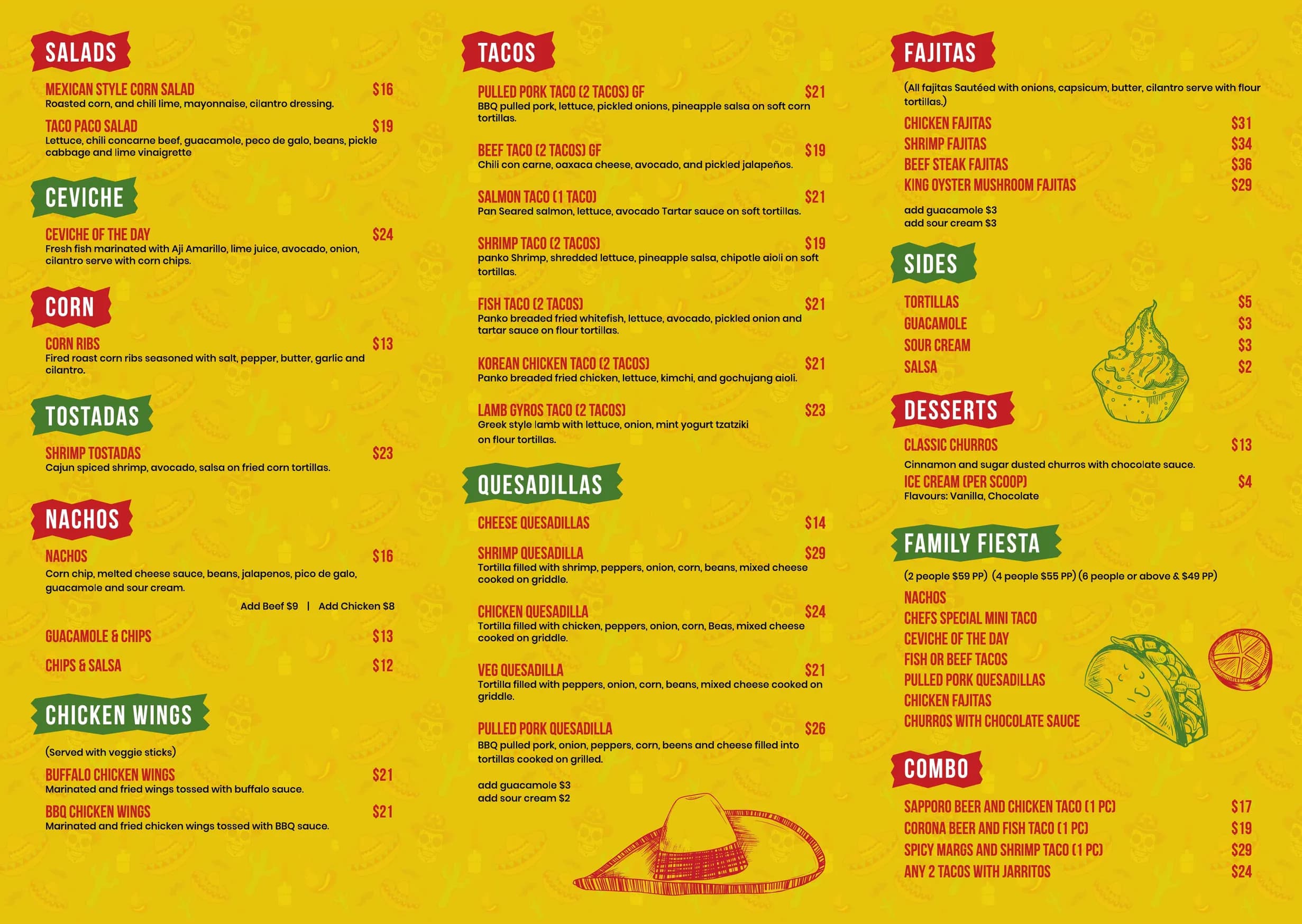Taco Paco Mexican Restaurant menu, page 2
