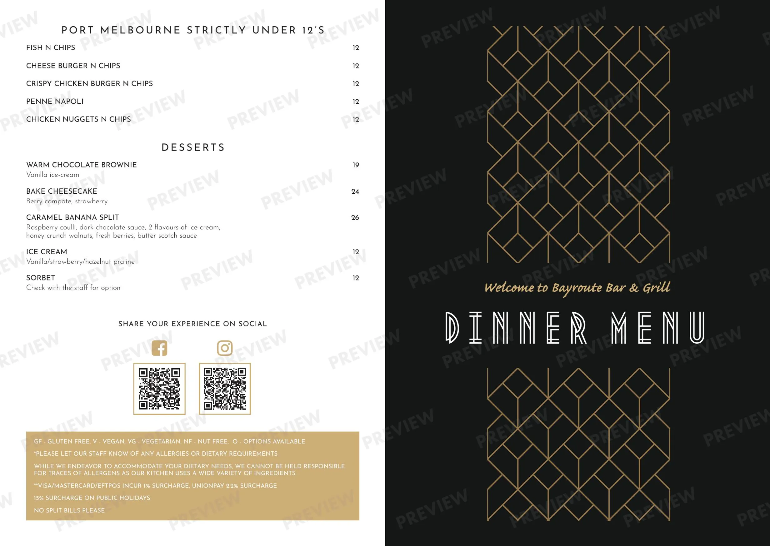 Bayroute Bar and Grill menu, page 5