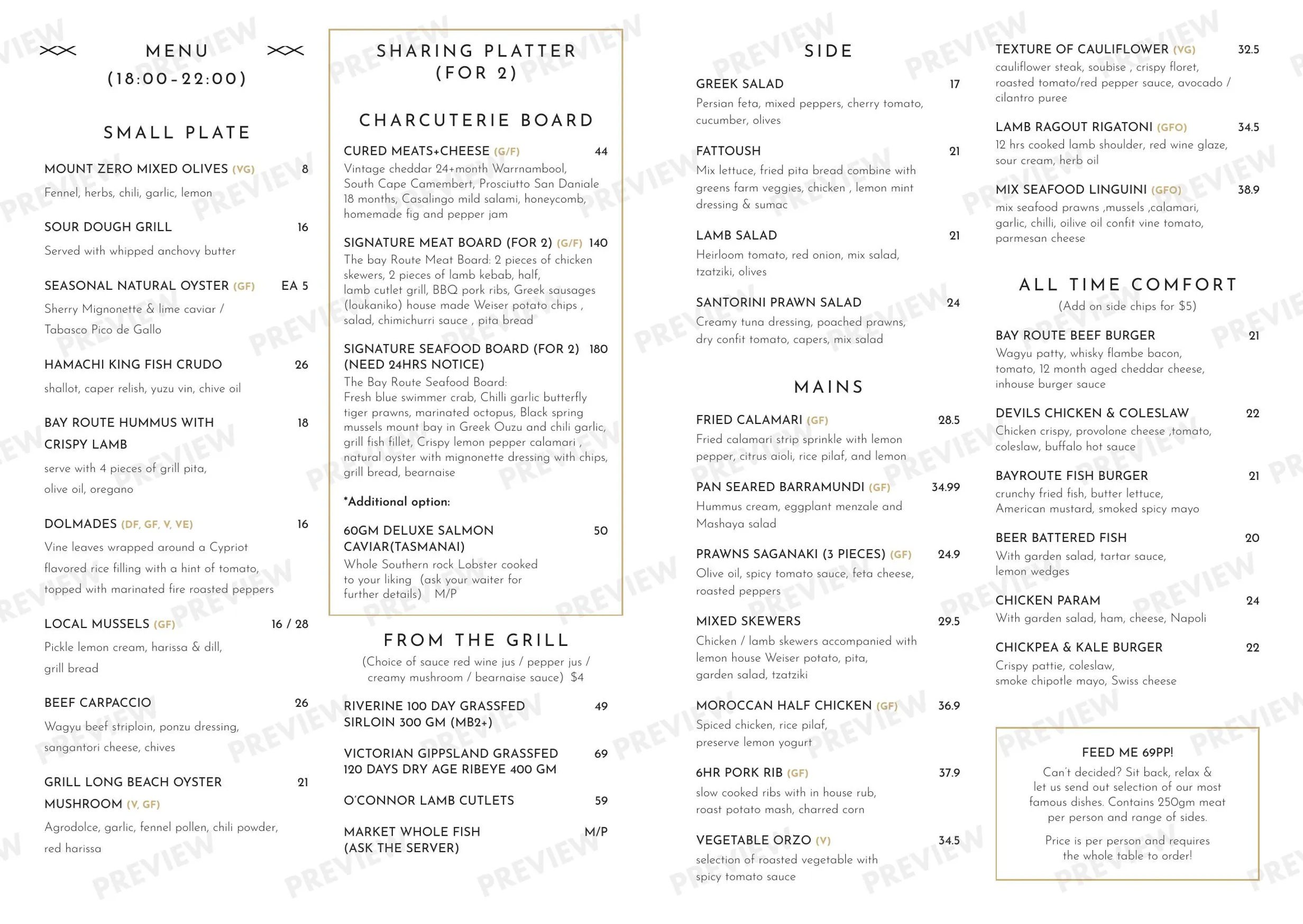 Bayroute Bar and Grill menu, page 6