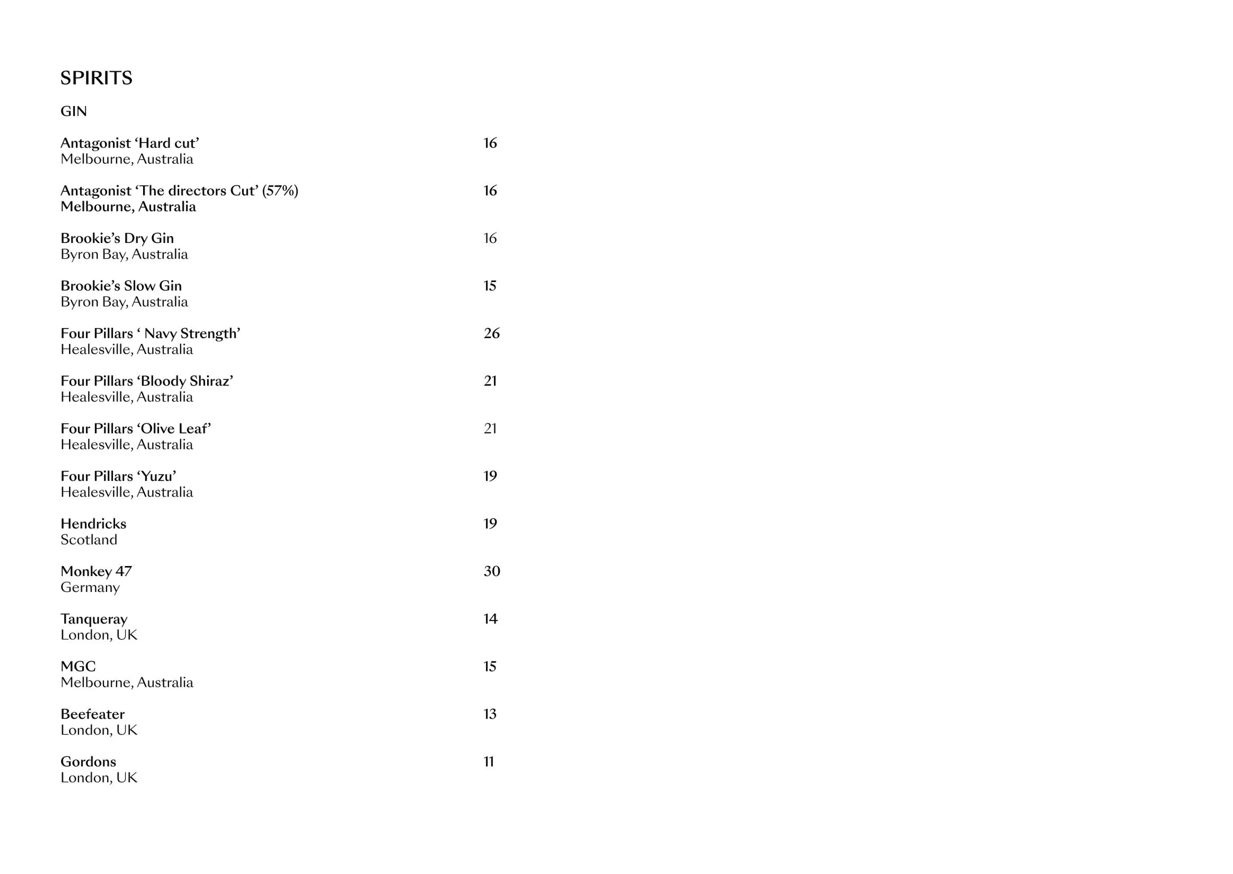 The Q Rooftop Bar menu, page 6