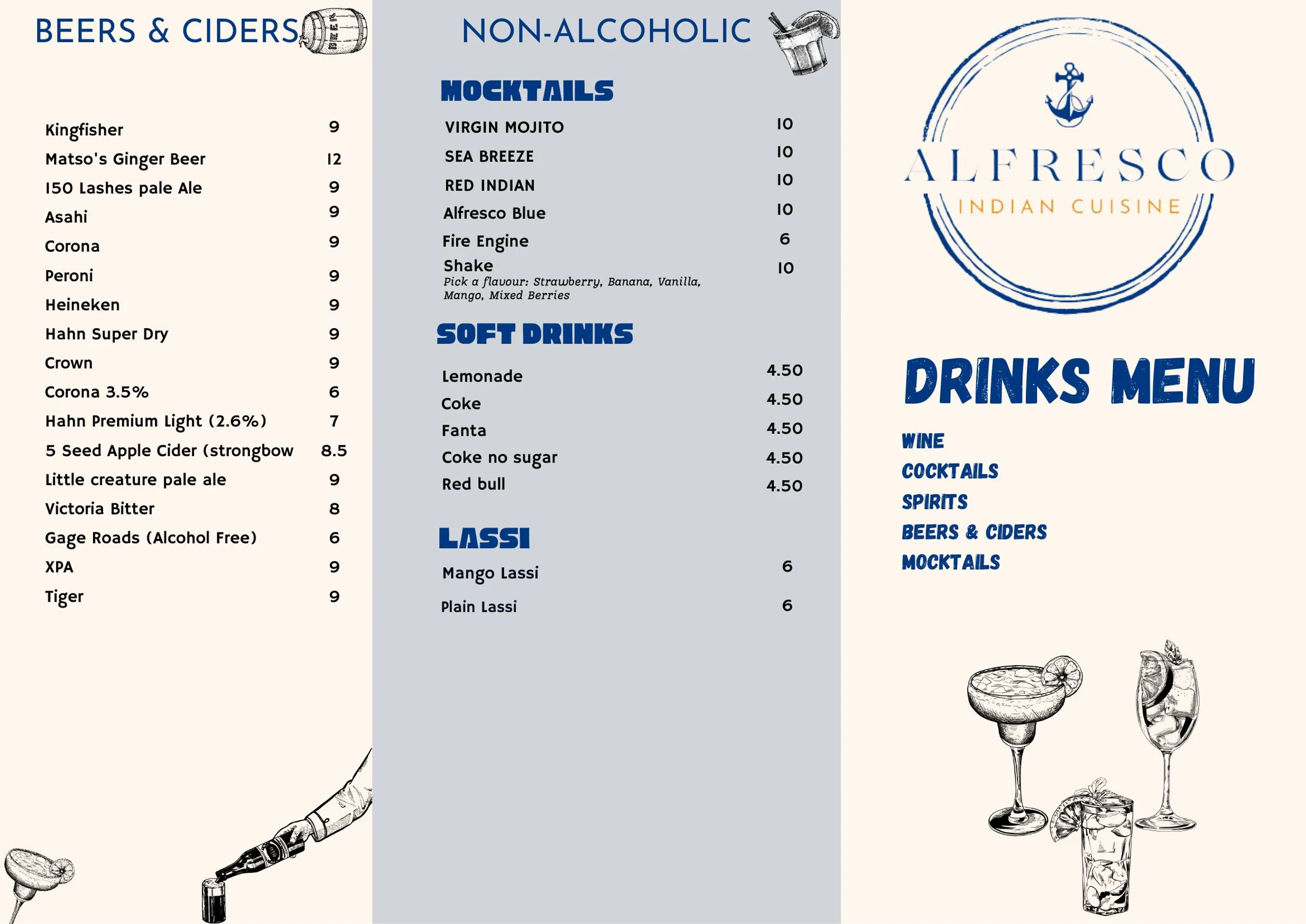 Alfresco Indian Cuisine menu, page 6