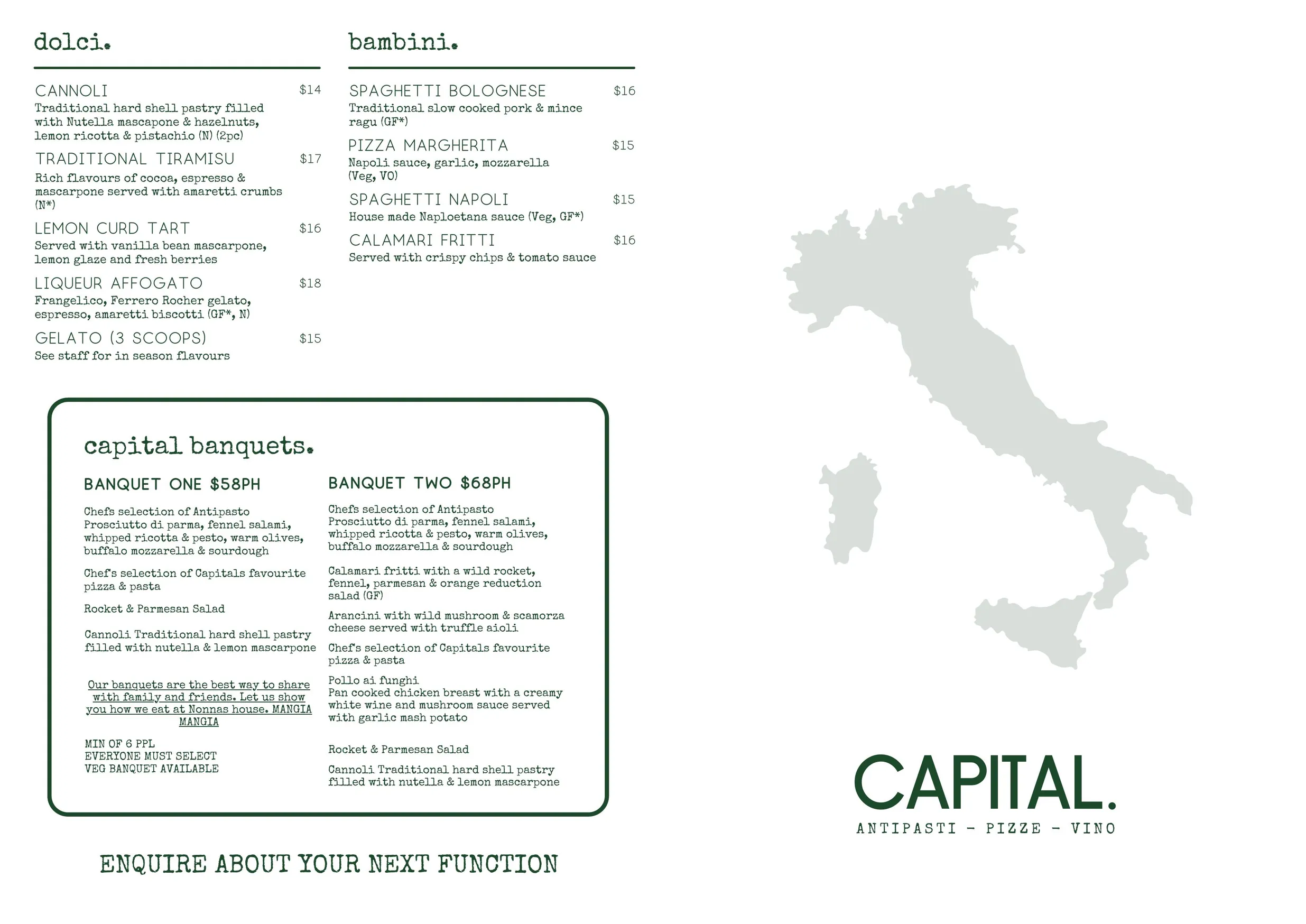 Capital Restaurant menu, page 2