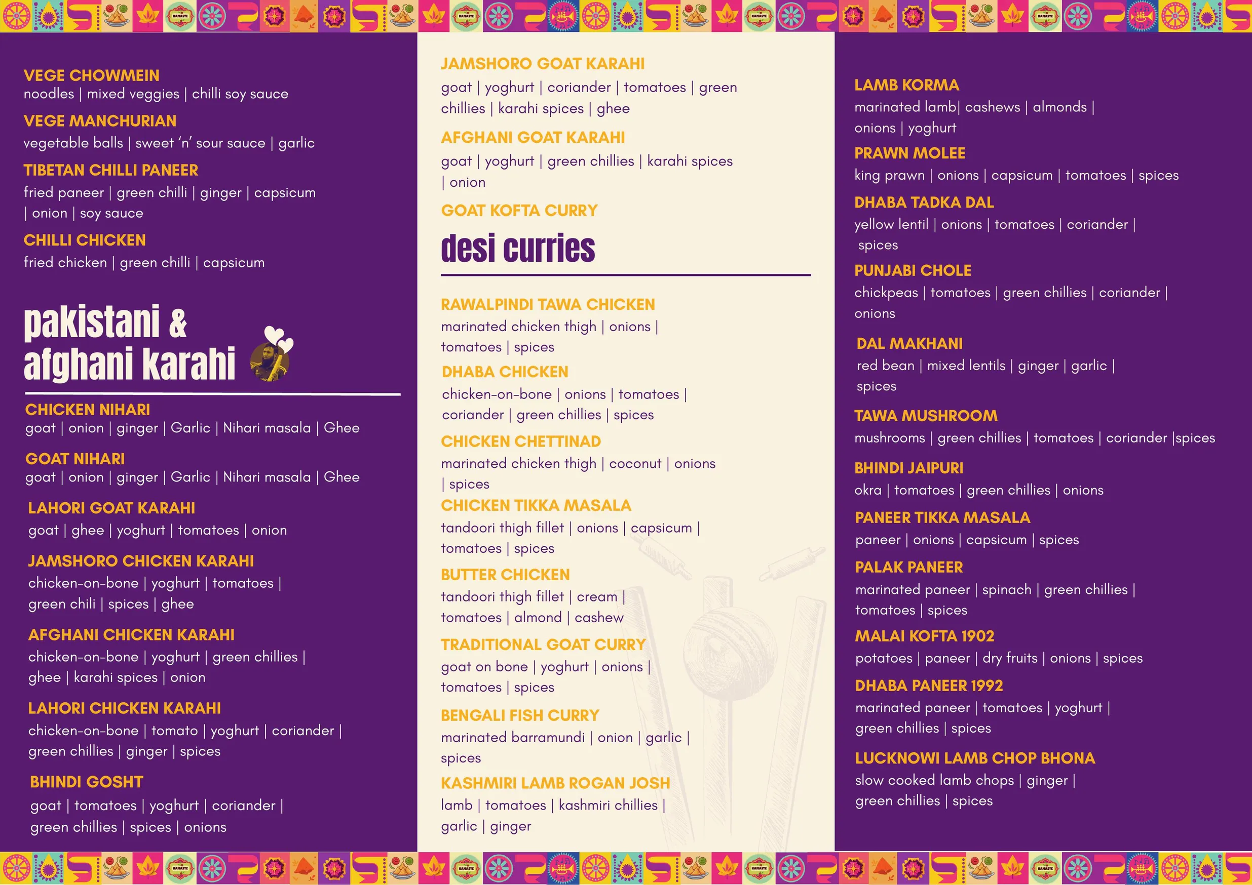 Bombay Dhaba menu, page 4