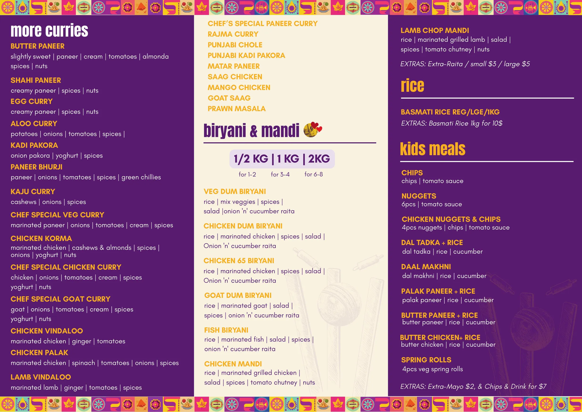 Bombay Dhaba menu, page 5