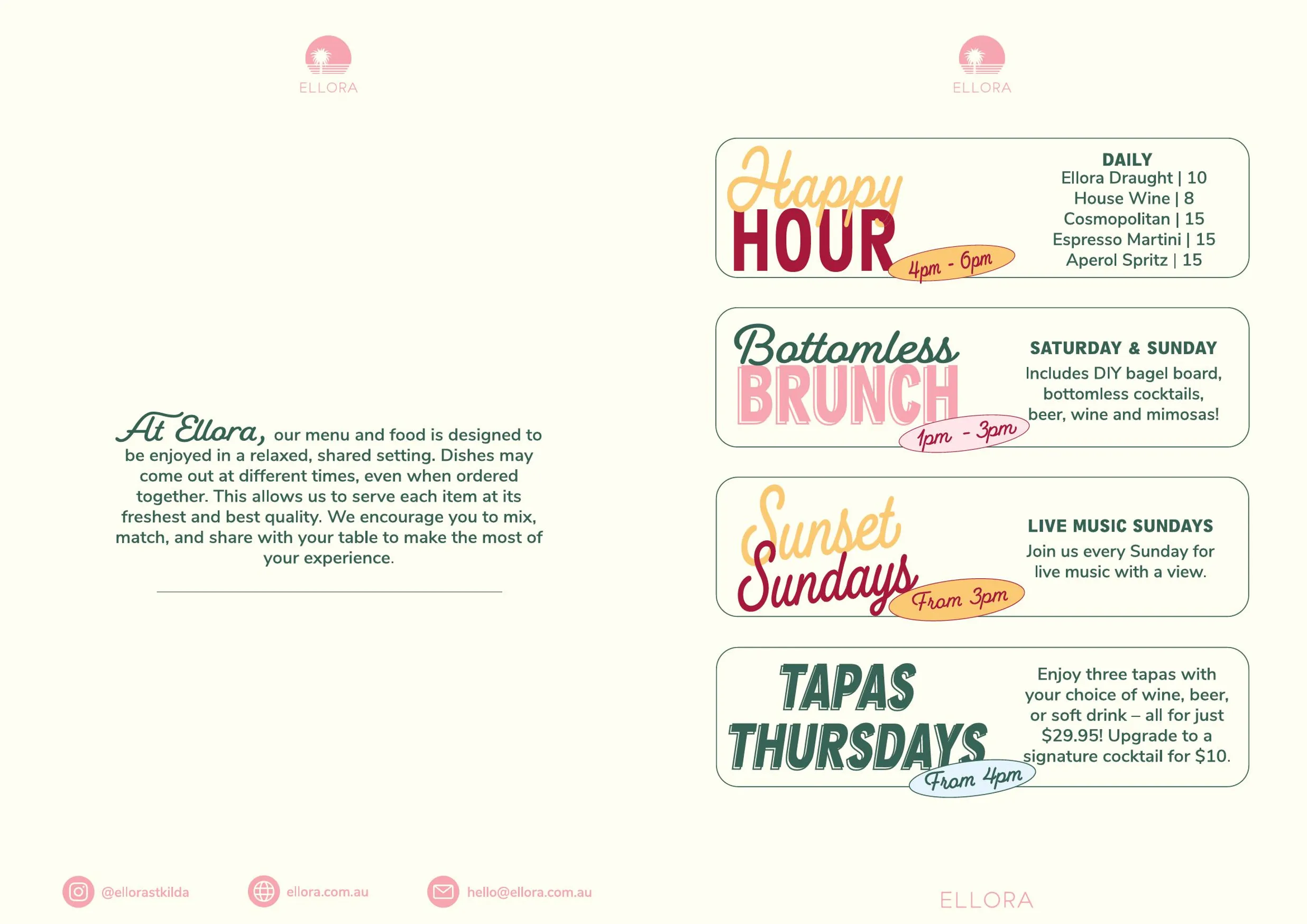 Ellora St Kilda menu, page 2