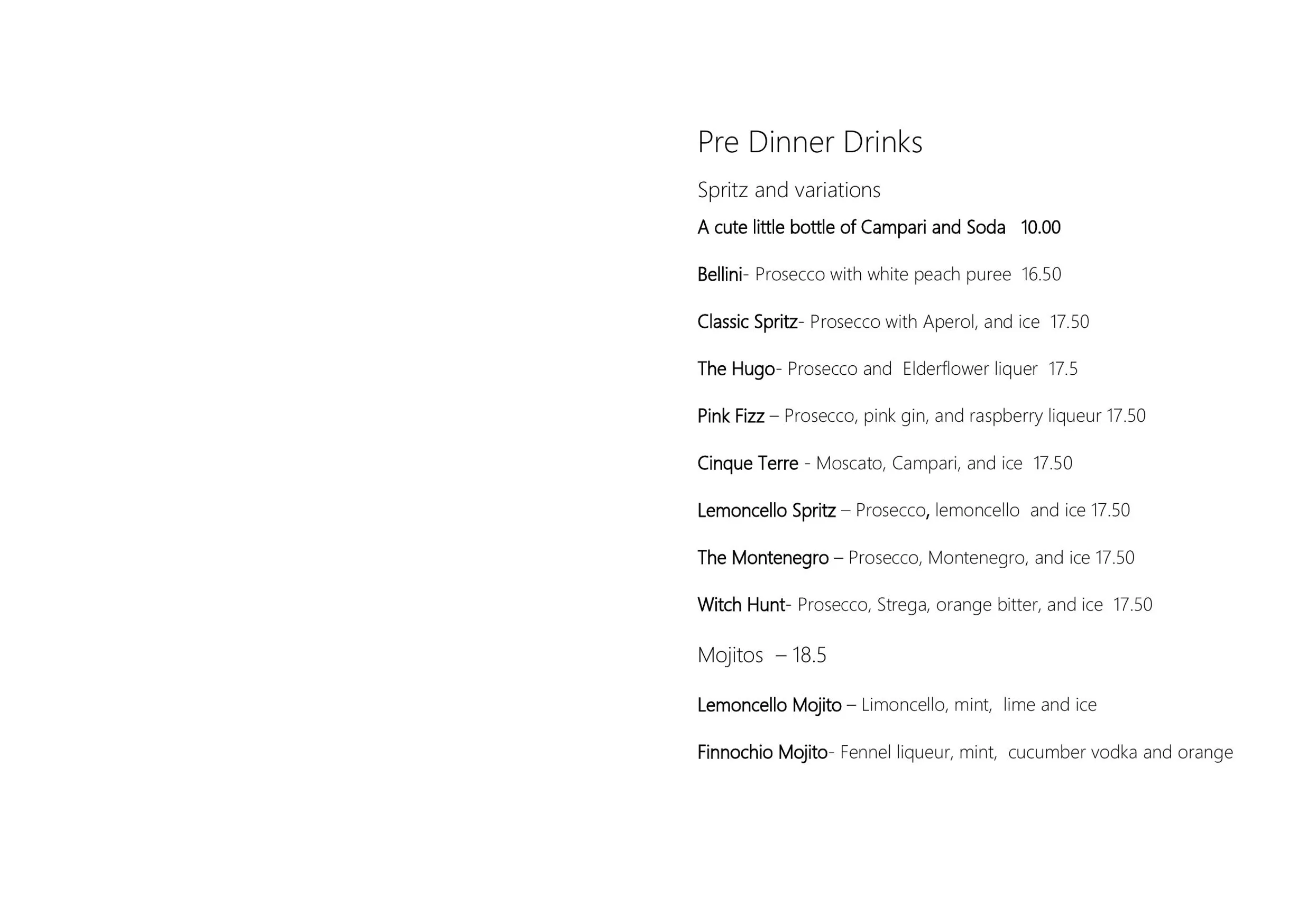 Caruggi menu, page 6