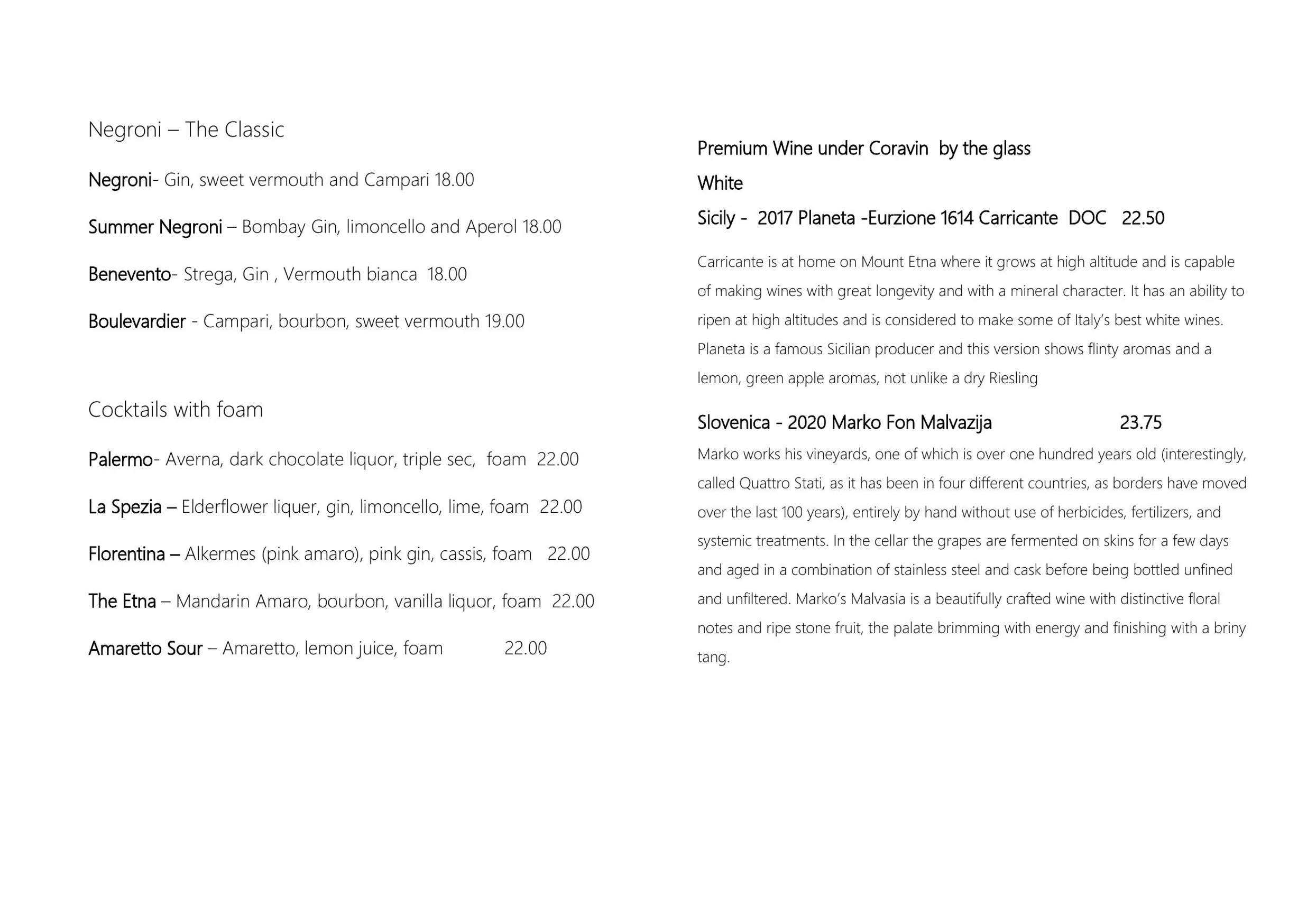 Caruggi menu, page 7