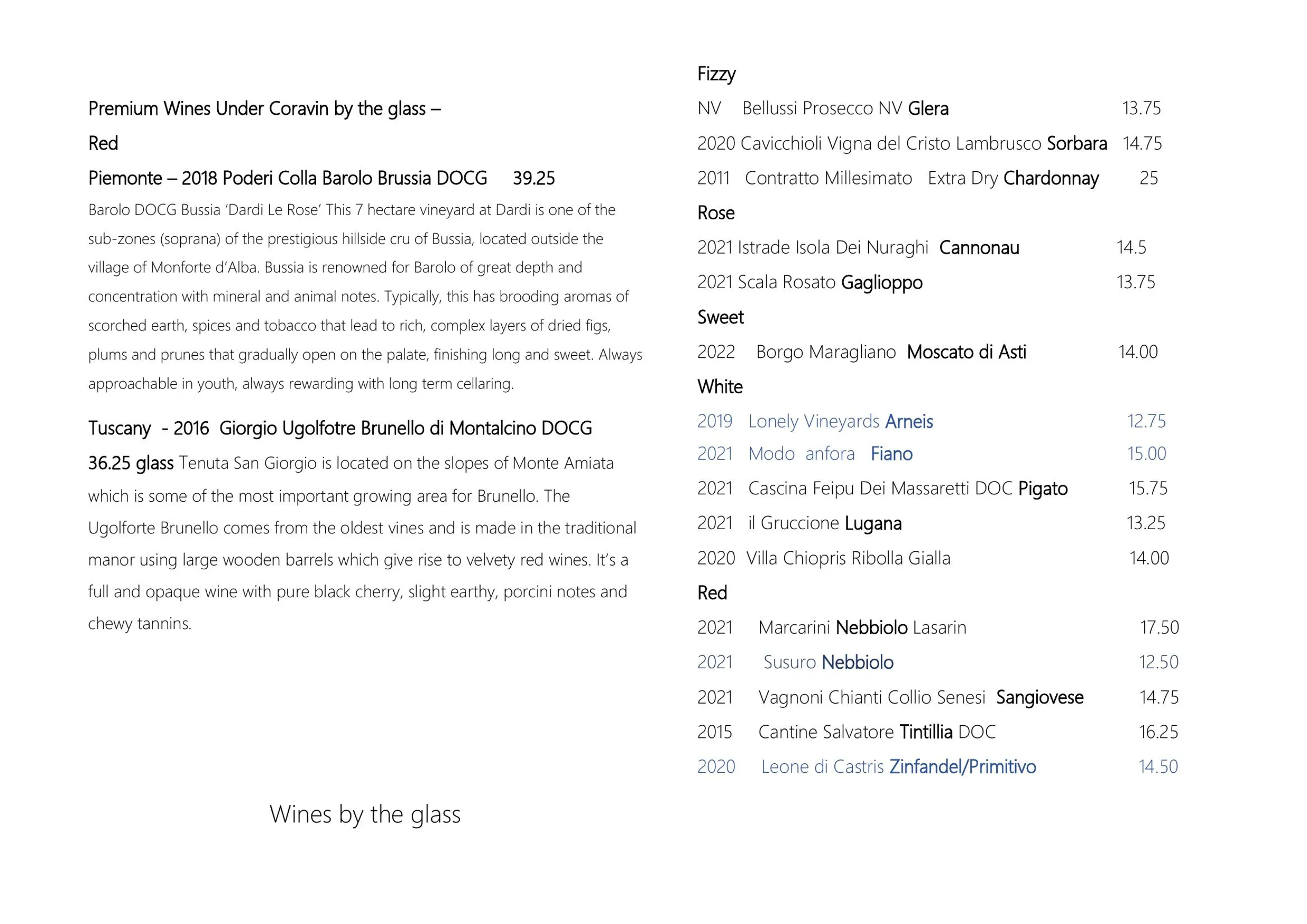 Caruggi menu, page 8