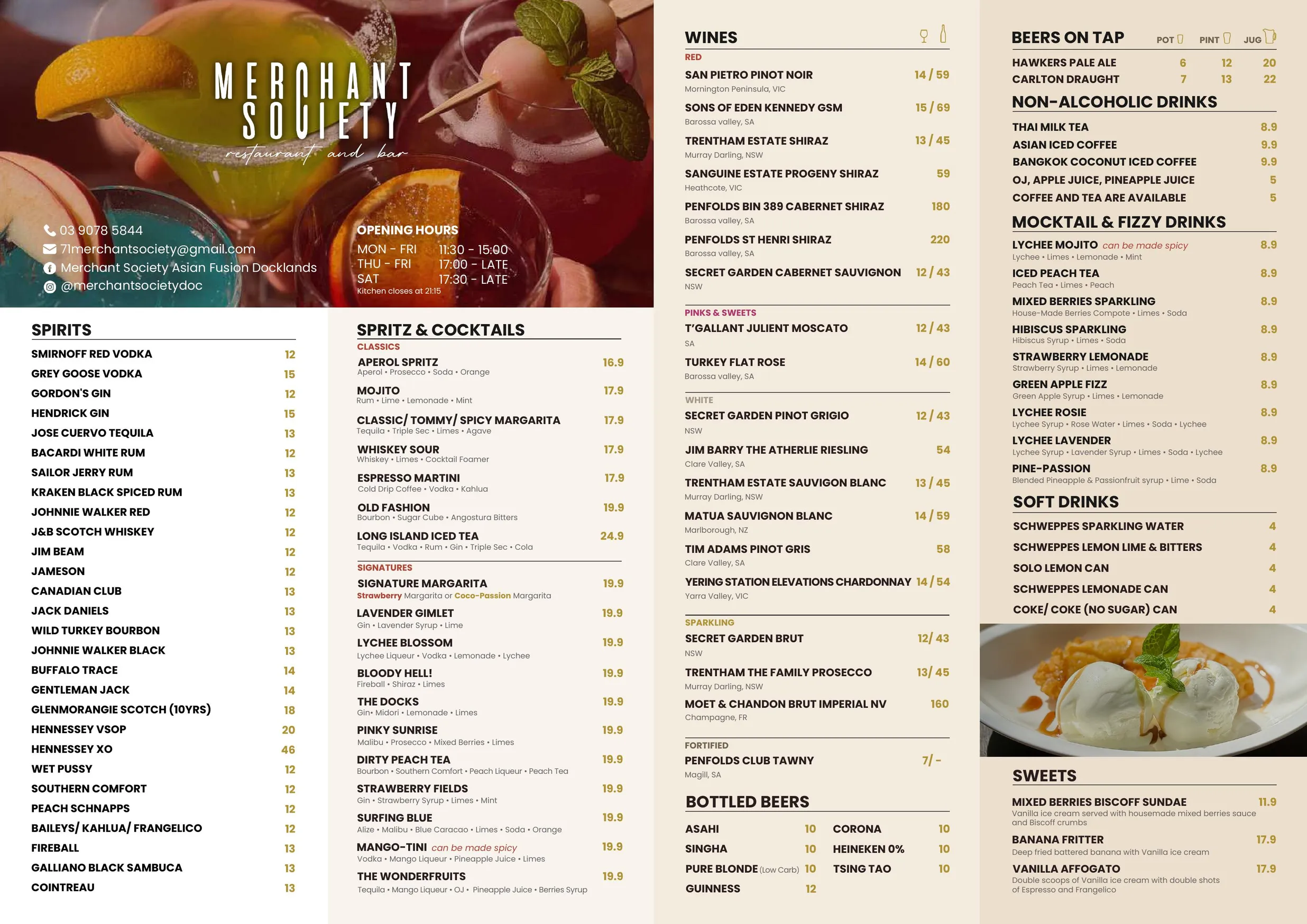 Merchant Society menu, page 2