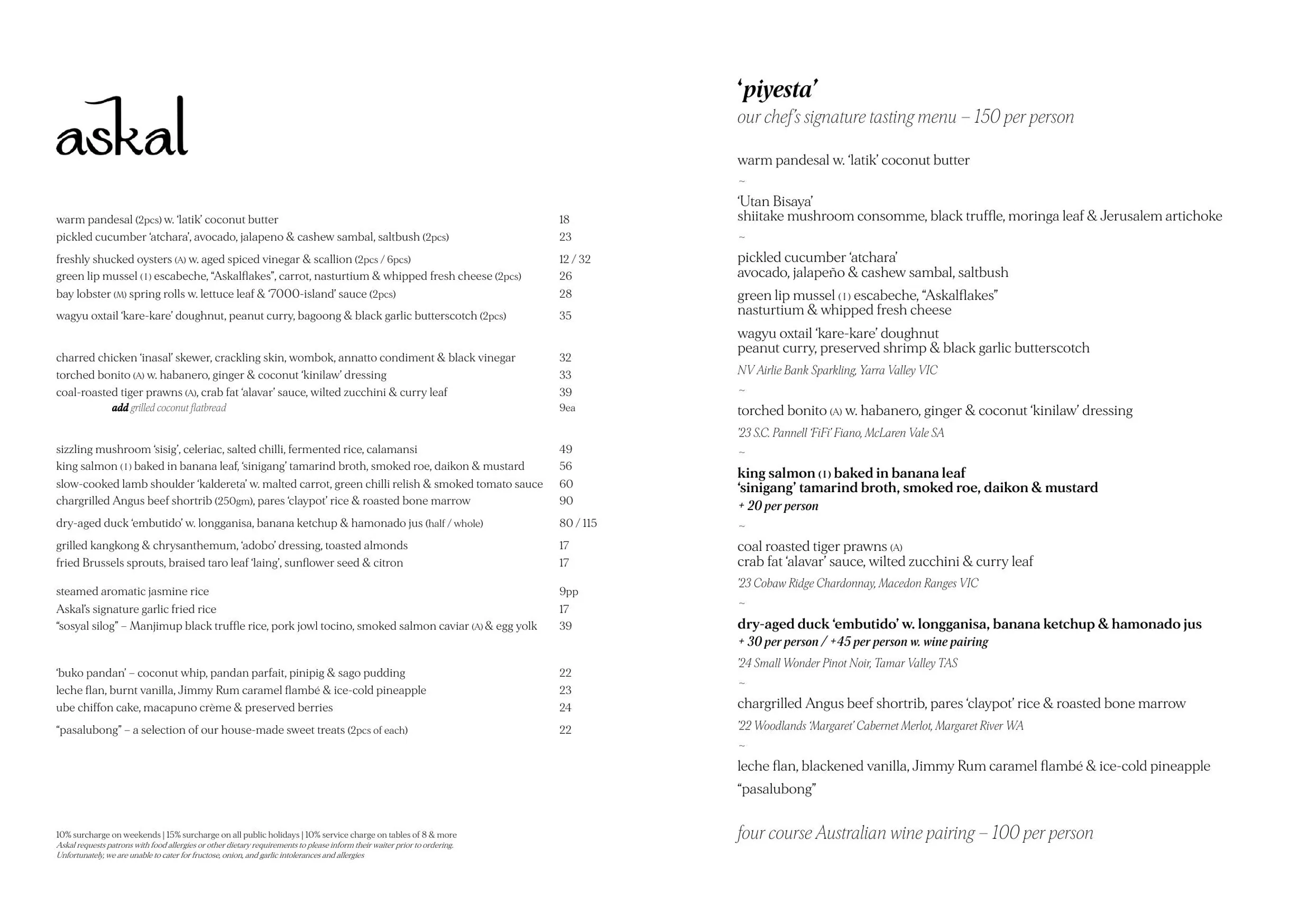 Askal menu, page 2