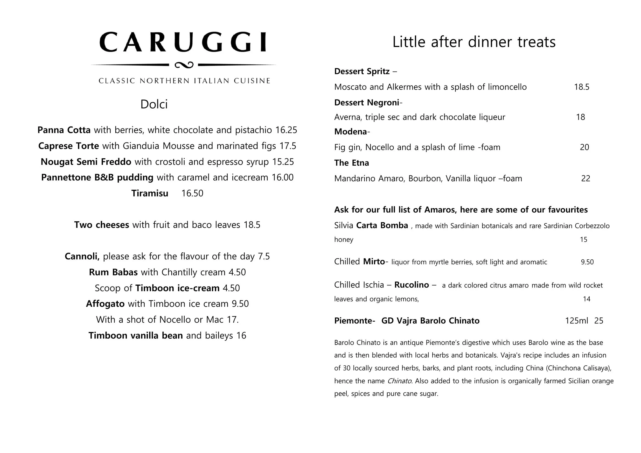 Caruggi menu, page 3