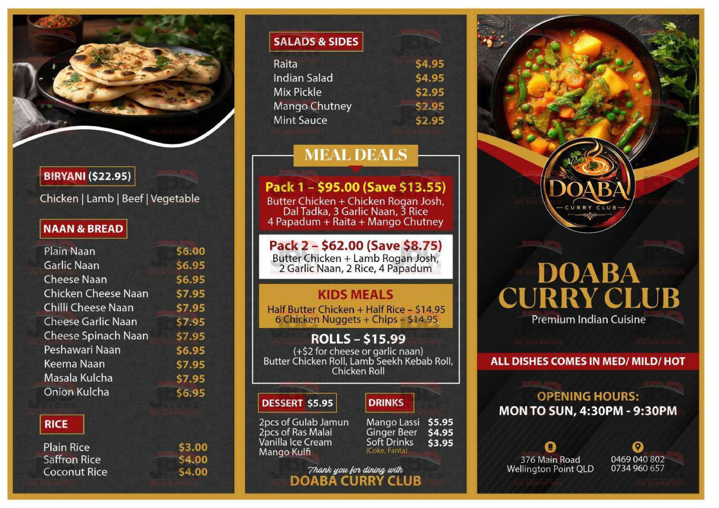 Doaba Curry Club menu, page 2