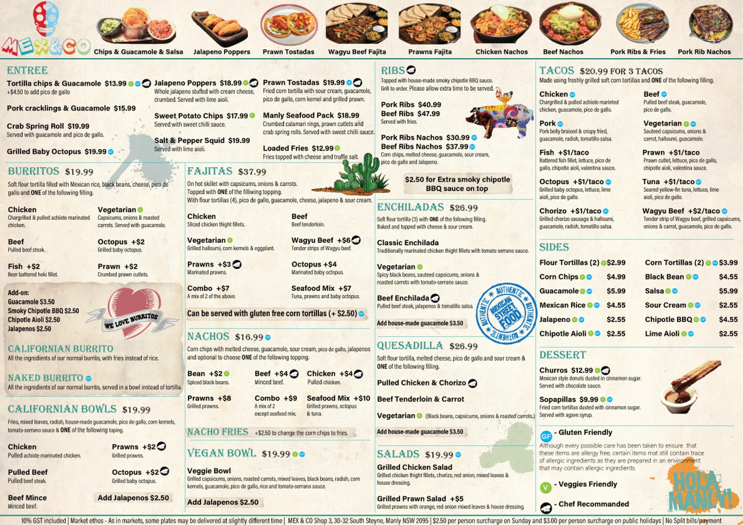 Mex & Co menu, page 1