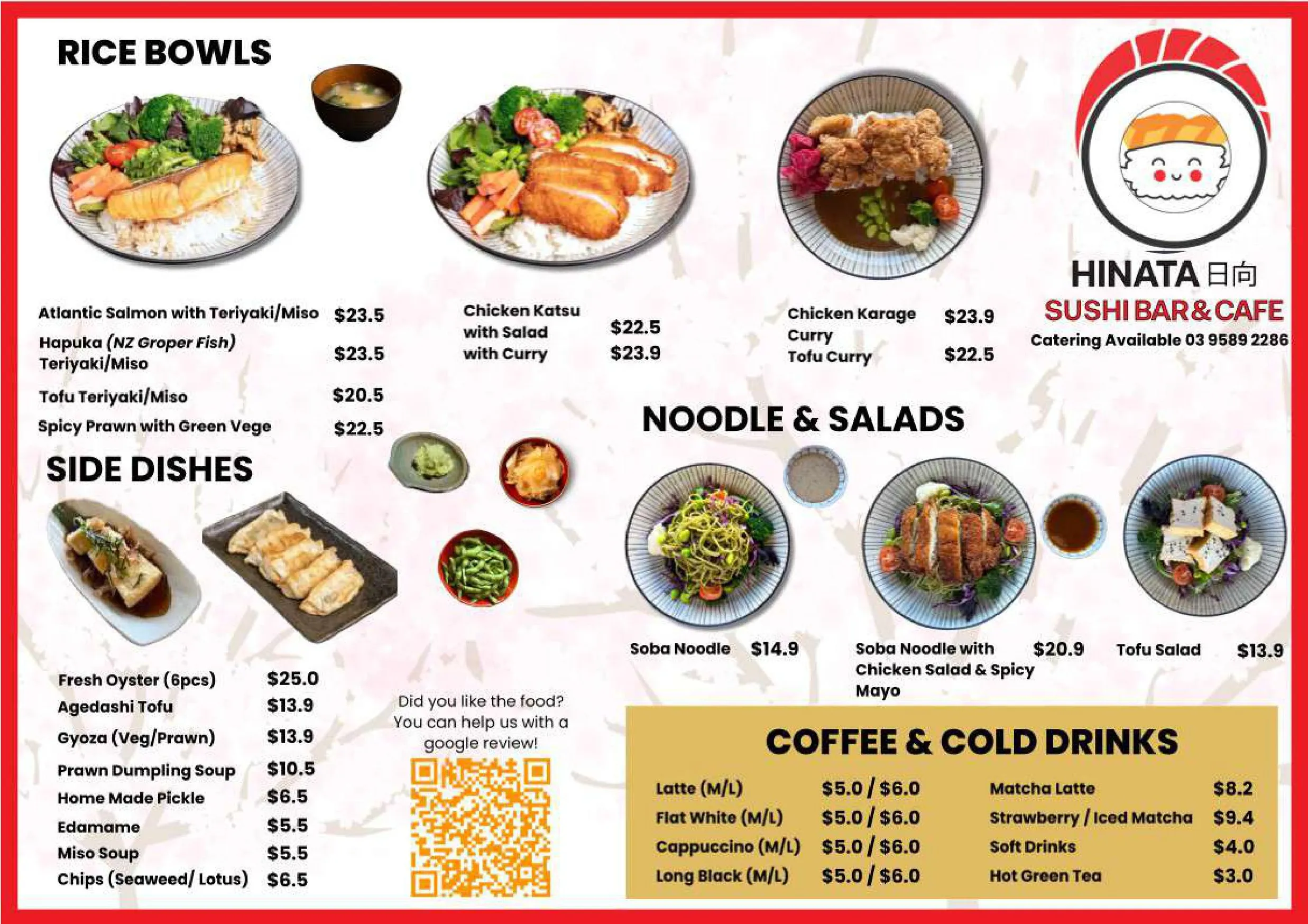 Hinata Sushi menu, page 2
