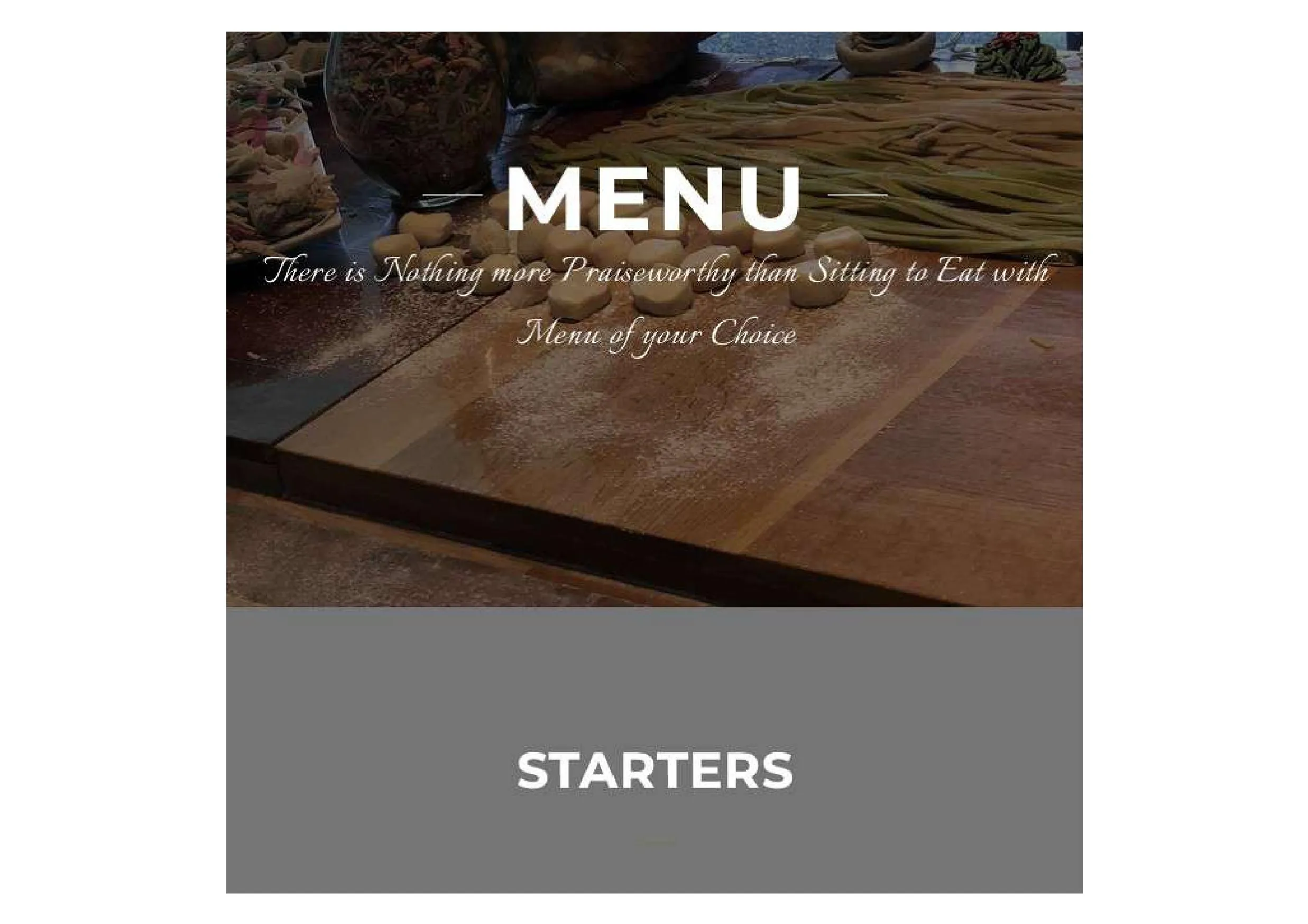 Tono On Borsari menu, page 1