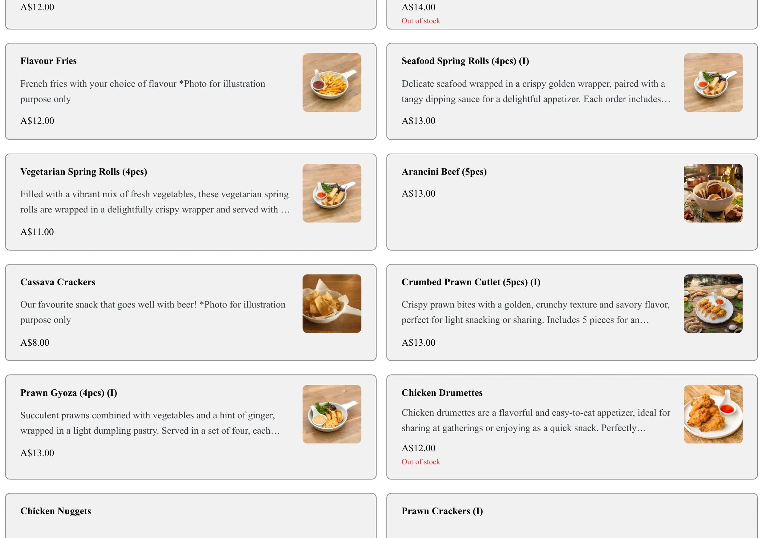 Hideaway Melbourne menu, page 3