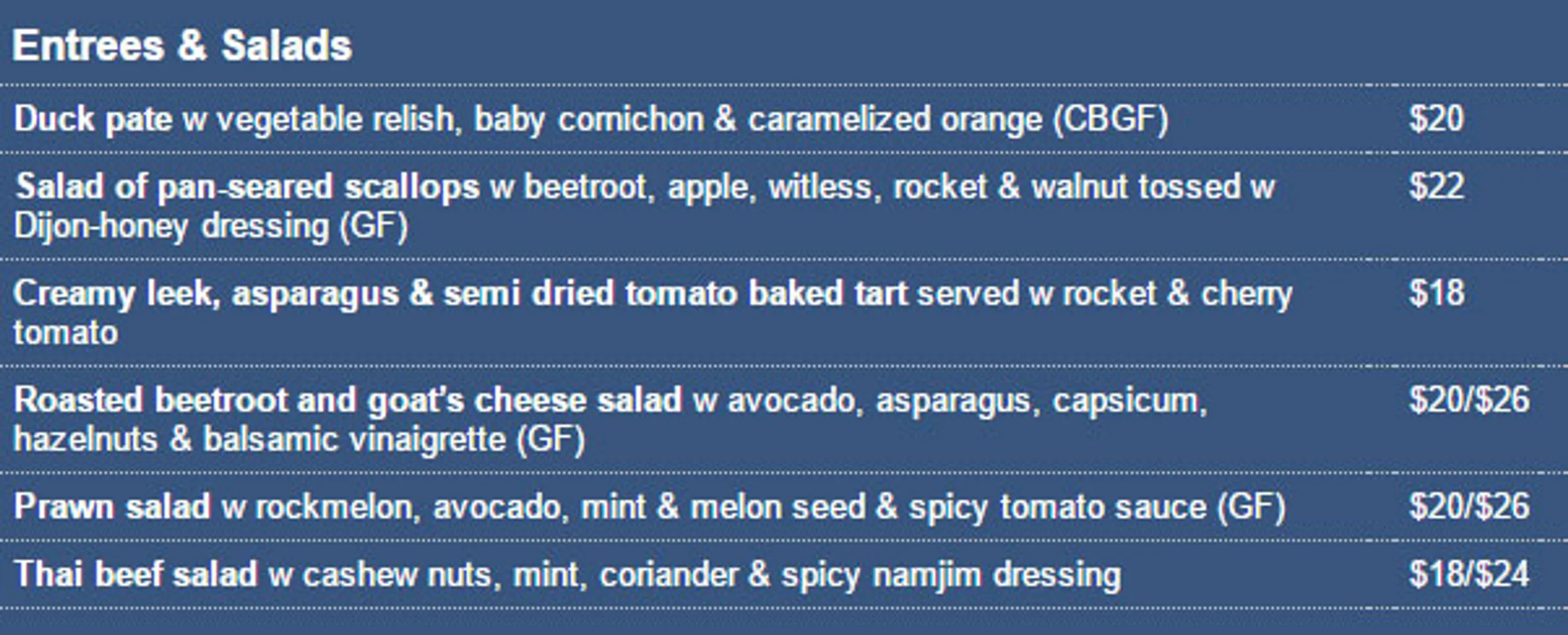 Plonk Beach Cafe menu, page 4
