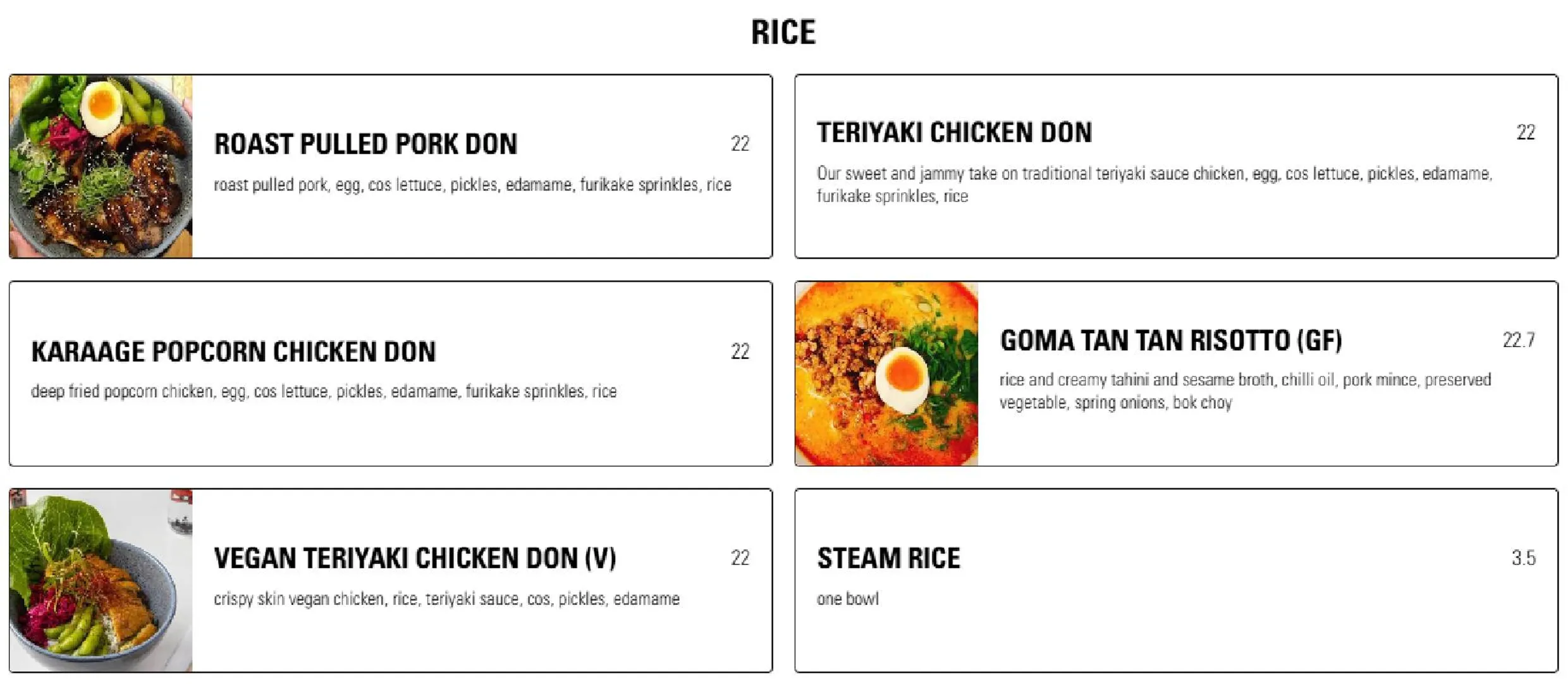 Shizuku Ramen menu, page 17