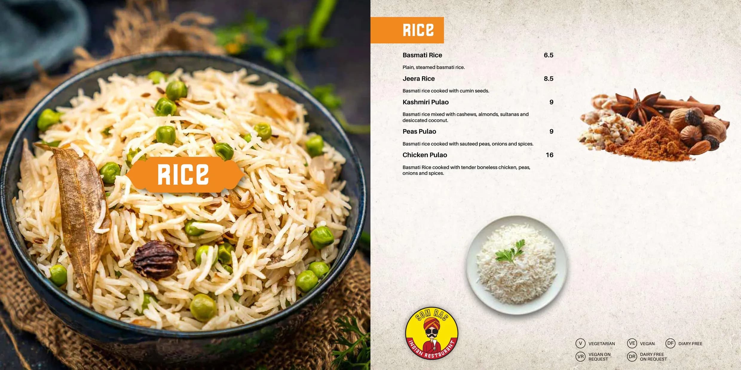 Som Ras Indian menu, page 13