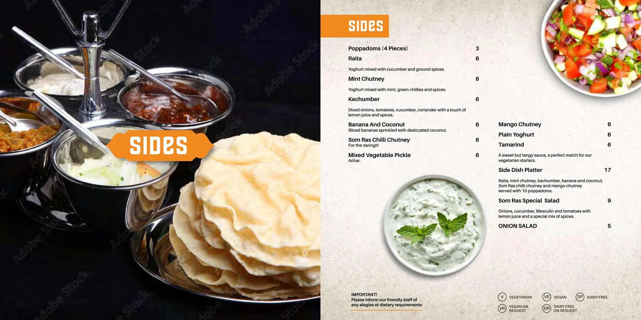 Som Ras Indian menu, page 16