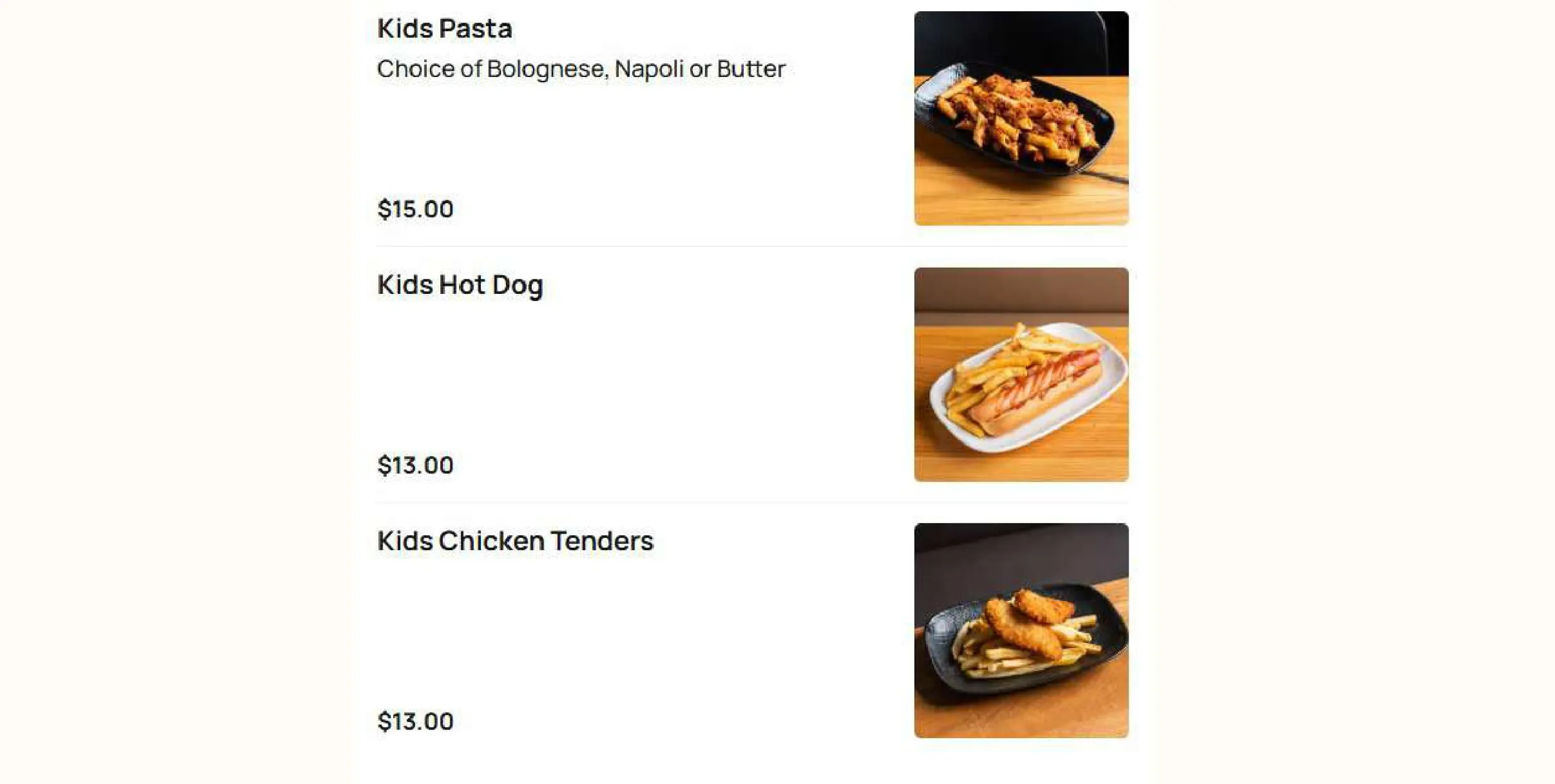 Slices Doreen menu, page 13