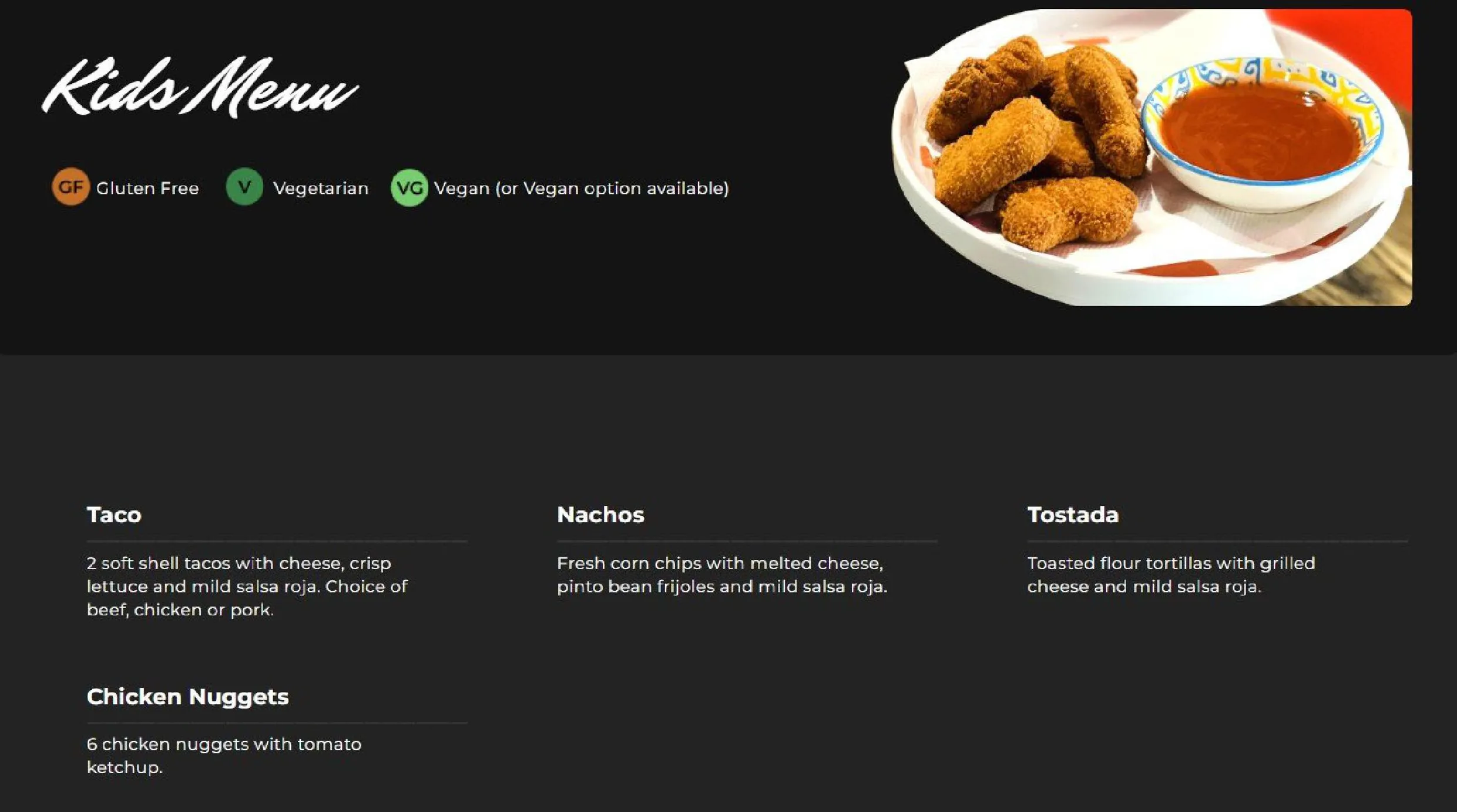 Taco Boy menu, page 6