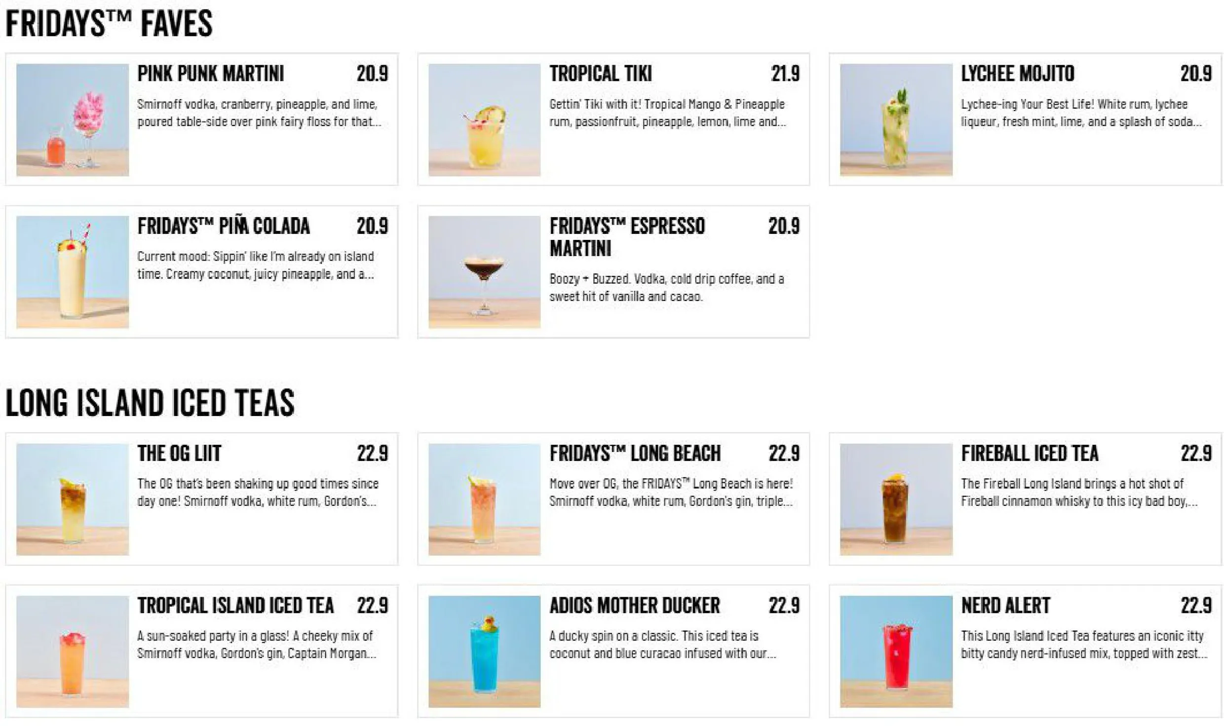 TGI Fridays Carousel menu, page 5