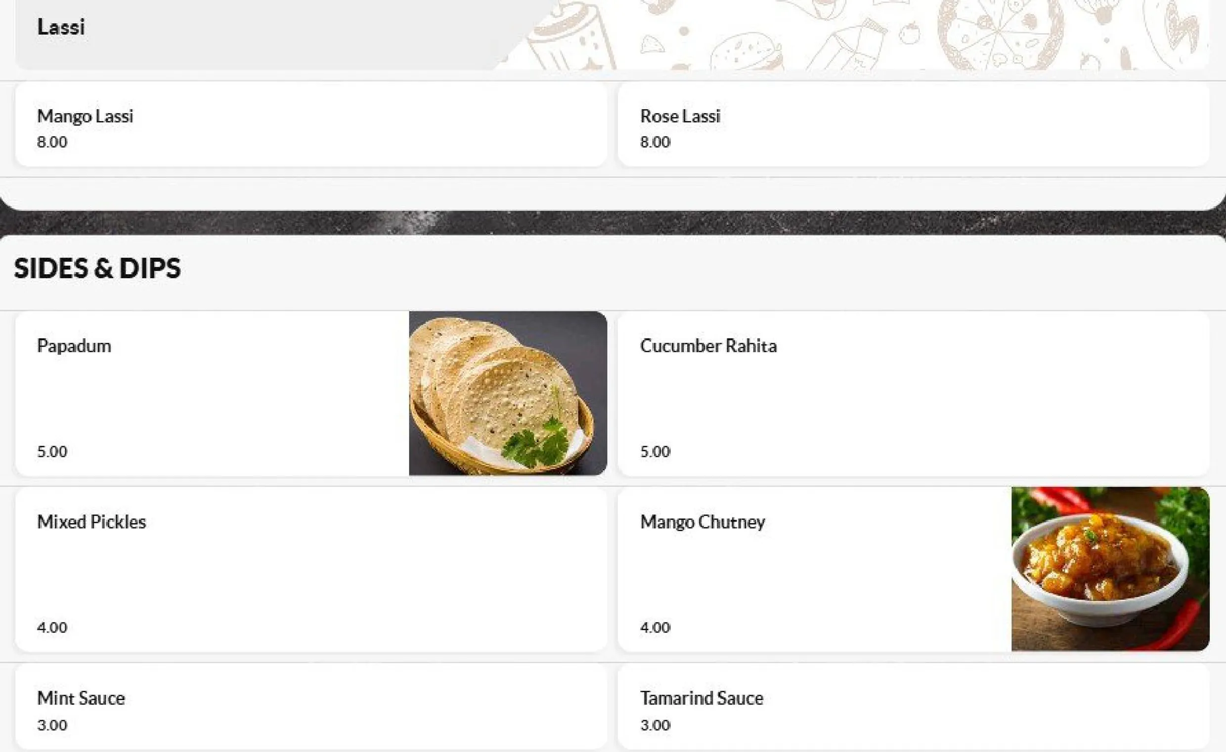 Babli’s Modern Indian menu, page 6