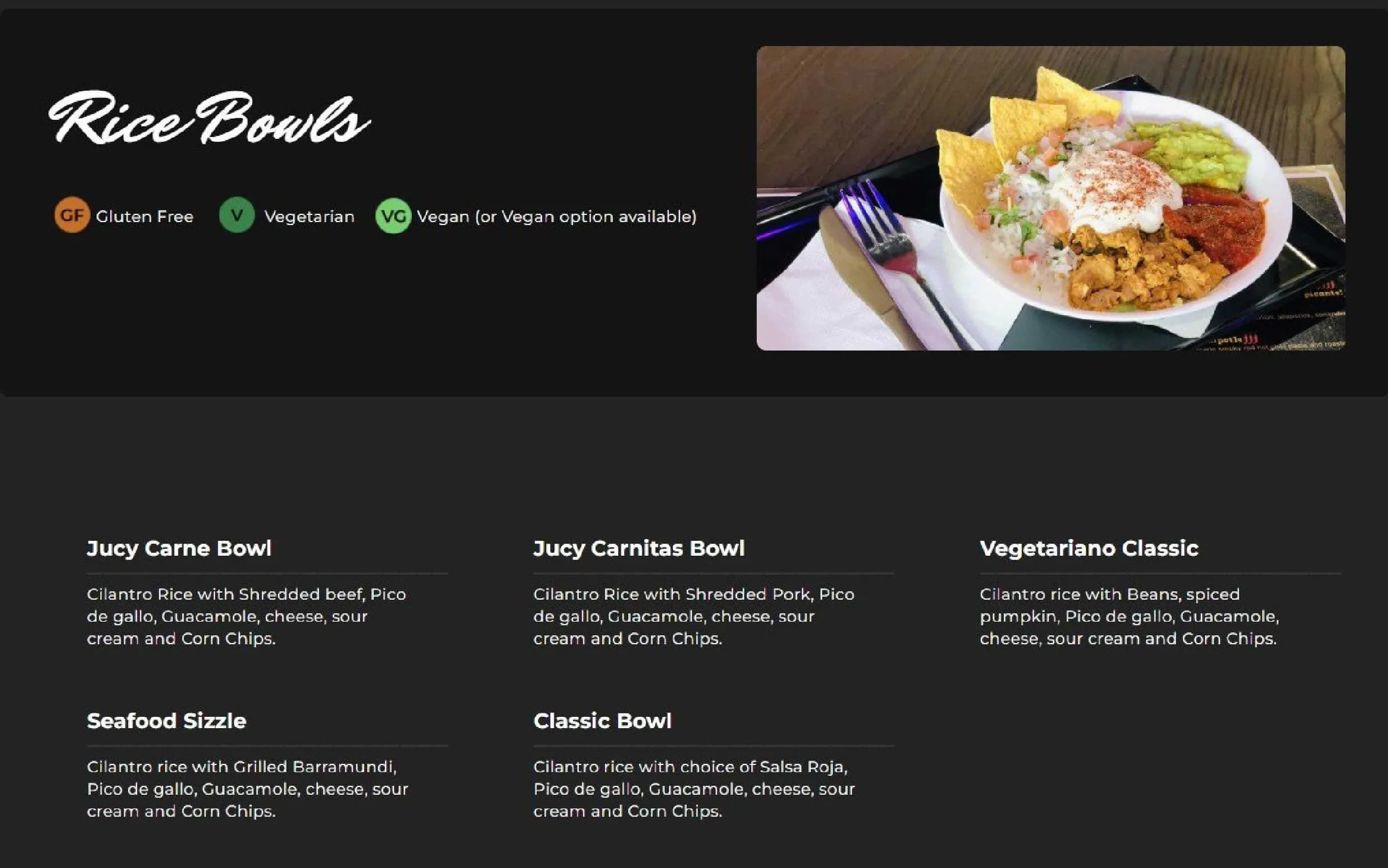 Taco Boy menu, page 9