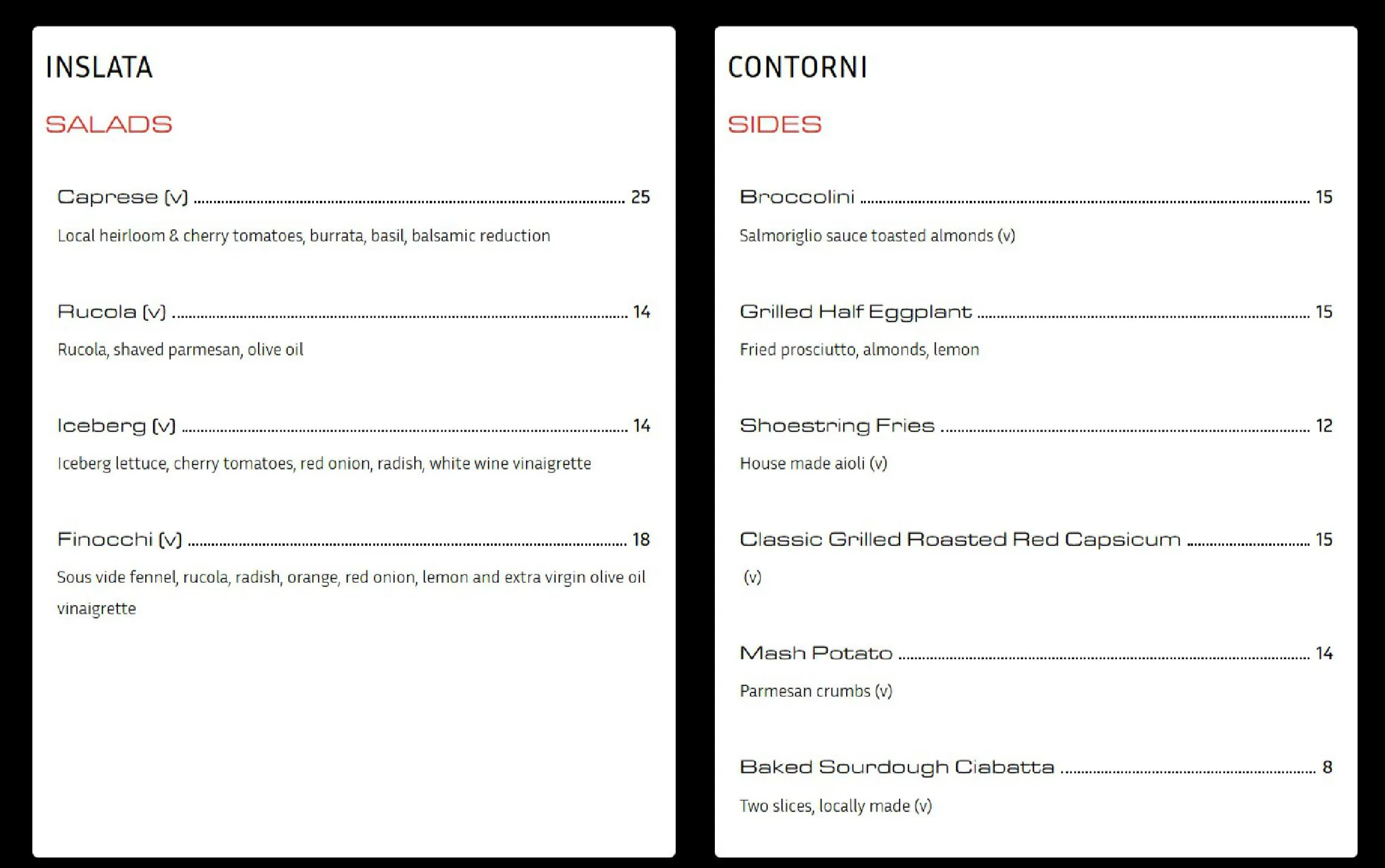 Piccolo Cucina menu, page 5